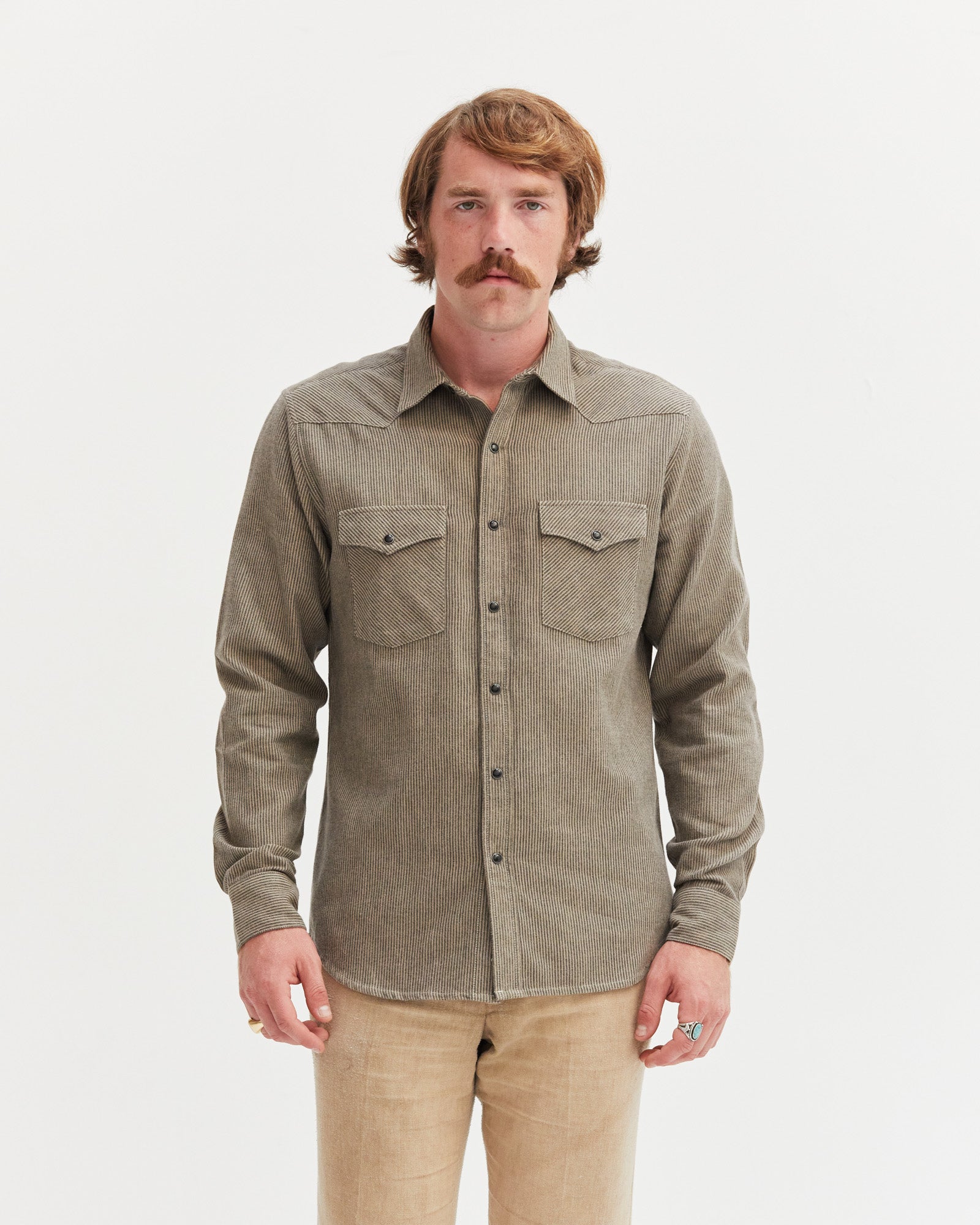 West Major- Railroad Stripe Floral Black and Tan