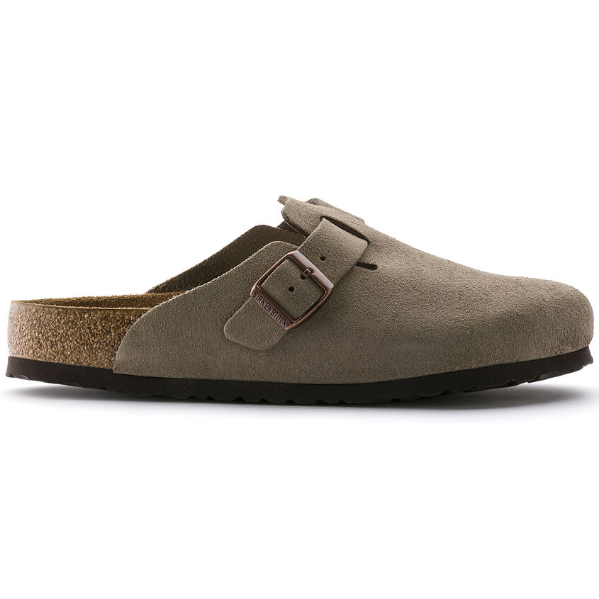 Birkenstock- Boston Soft Footbed Taupe Suede