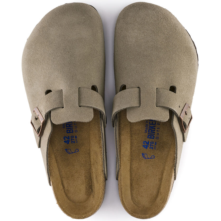 Birkenstock- Boston Soft Footbed Taupe Suede