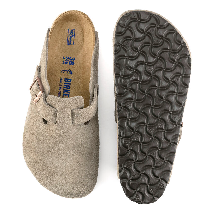 Birkenstock- Boston Soft Footbed Taupe Suede