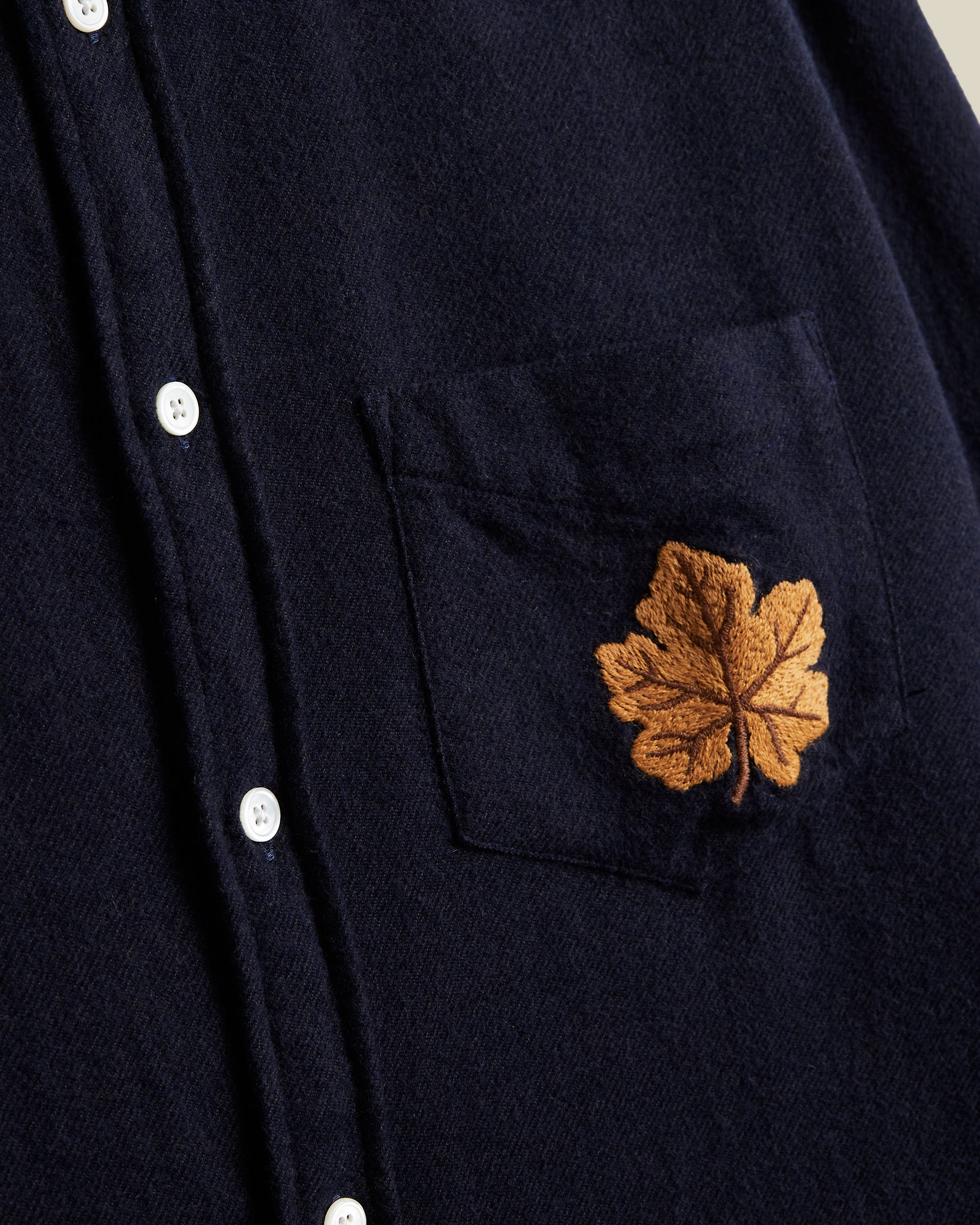 Portuguese Flannel - Embroidered Flannel in Maple