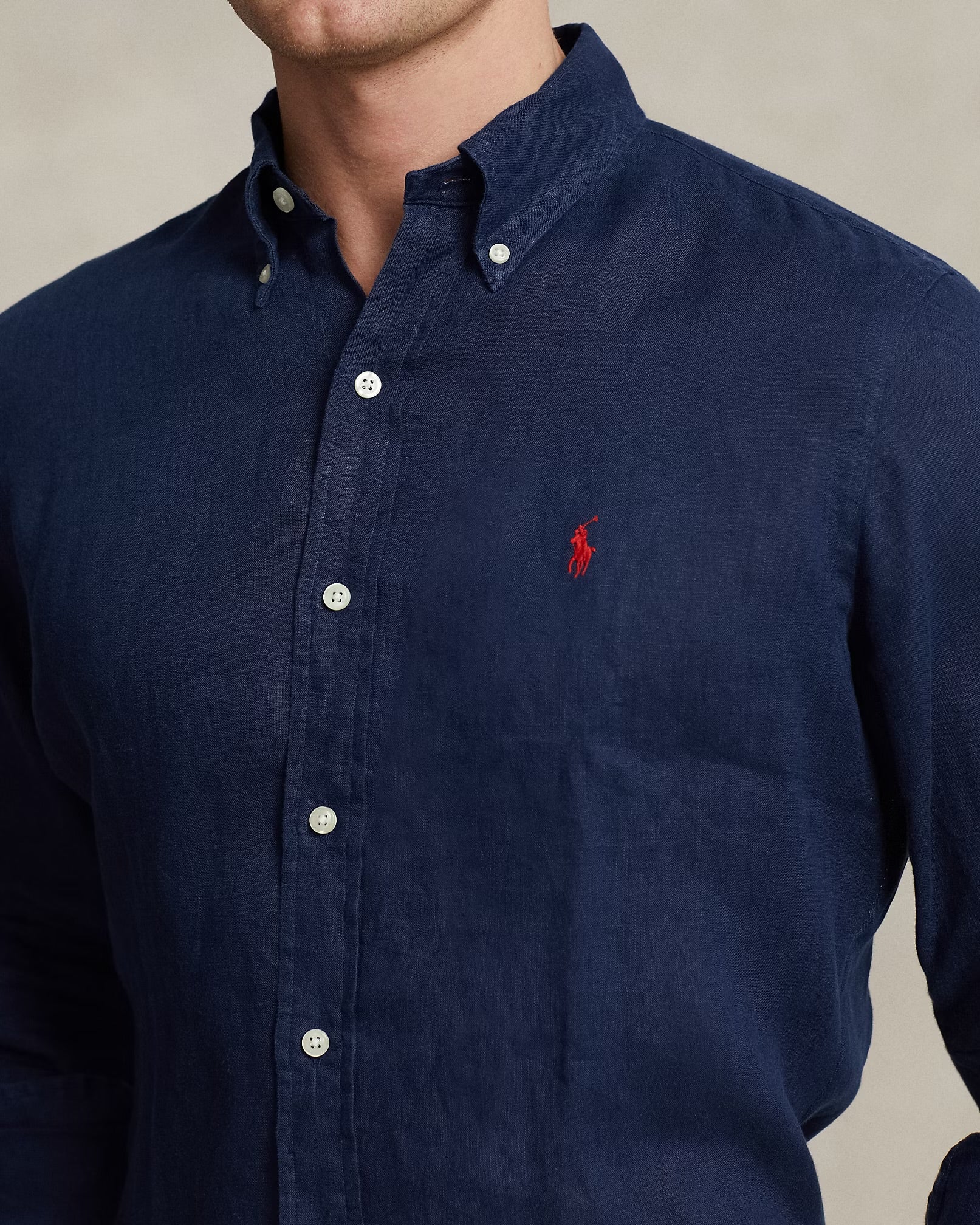 Polo Ralph Lauren - Lightweight Linen Sport Shirt in Navy Classic Fit