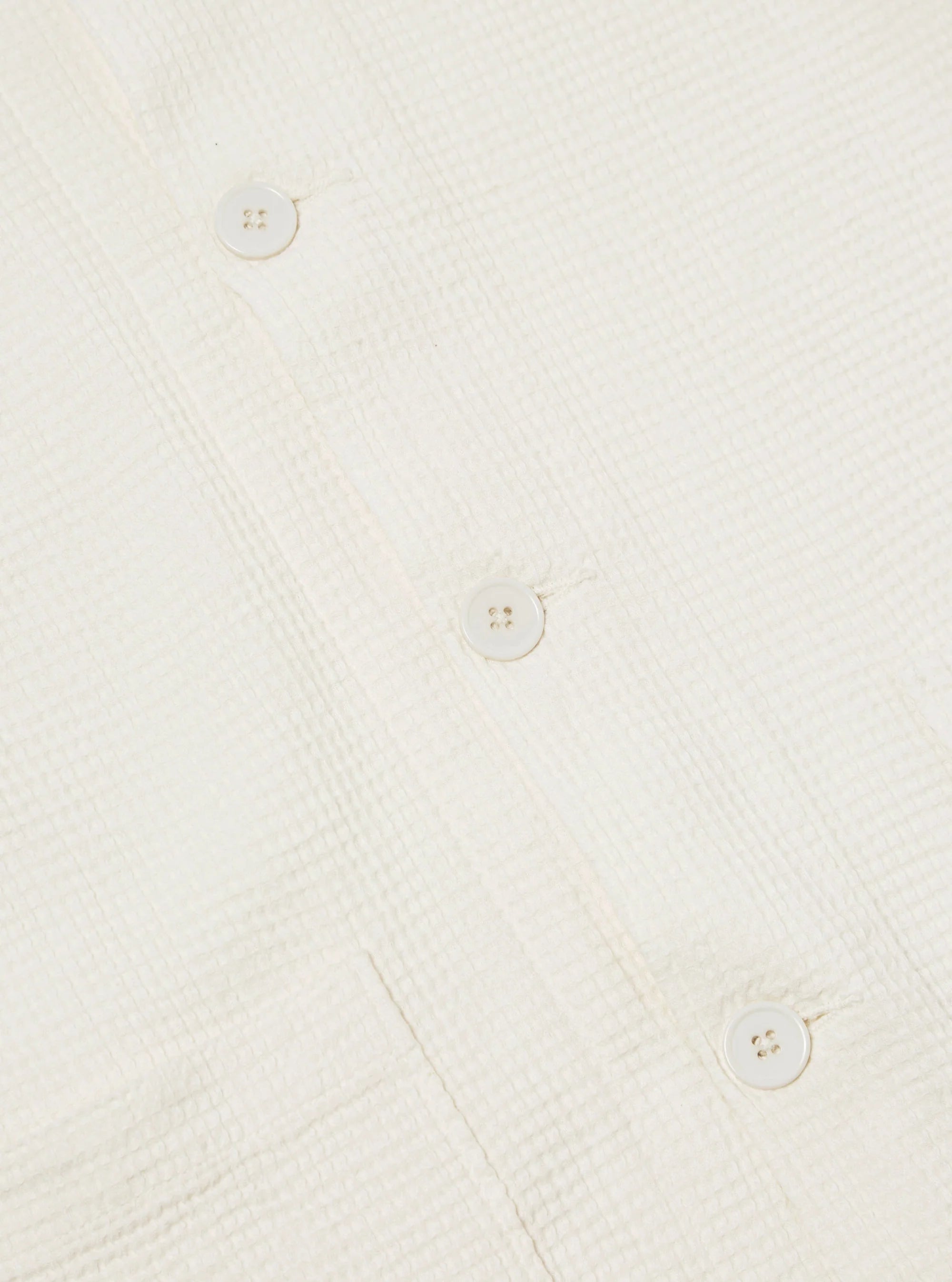 Universal Works - Travail Overshirt in Ecru Japanese Waffle