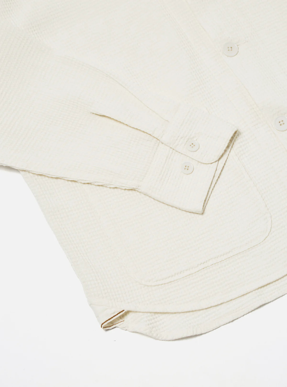 Universal Works - Travail Overshirt in Ecru Japanese Waffle