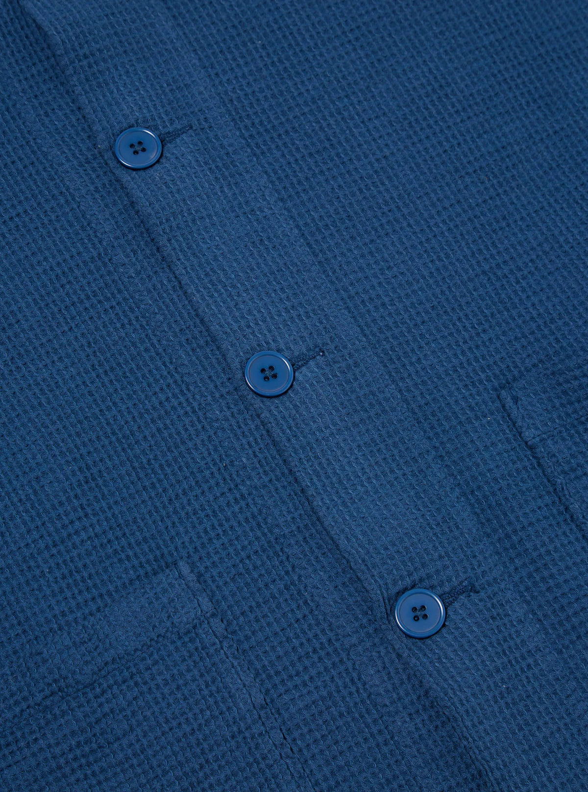 Universal Works - Travail Overshirt in Navy Japanese Waffle
