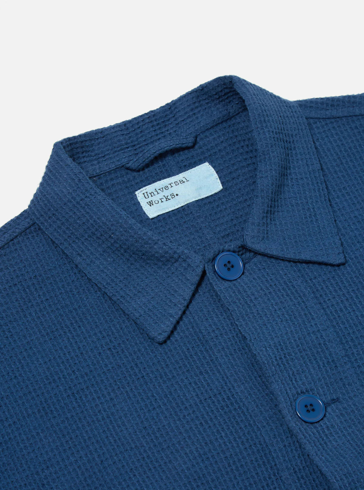Universal Works - Travail Overshirt in Navy Japanese Waffle