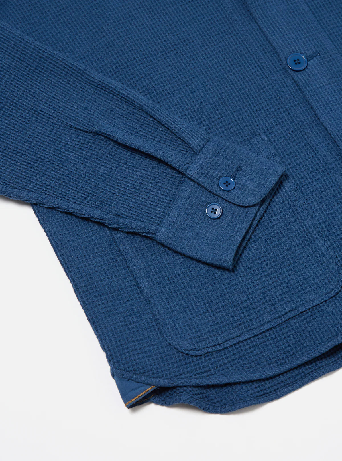 Universal Works - Travail Overshirt in Navy Japanese Waffle