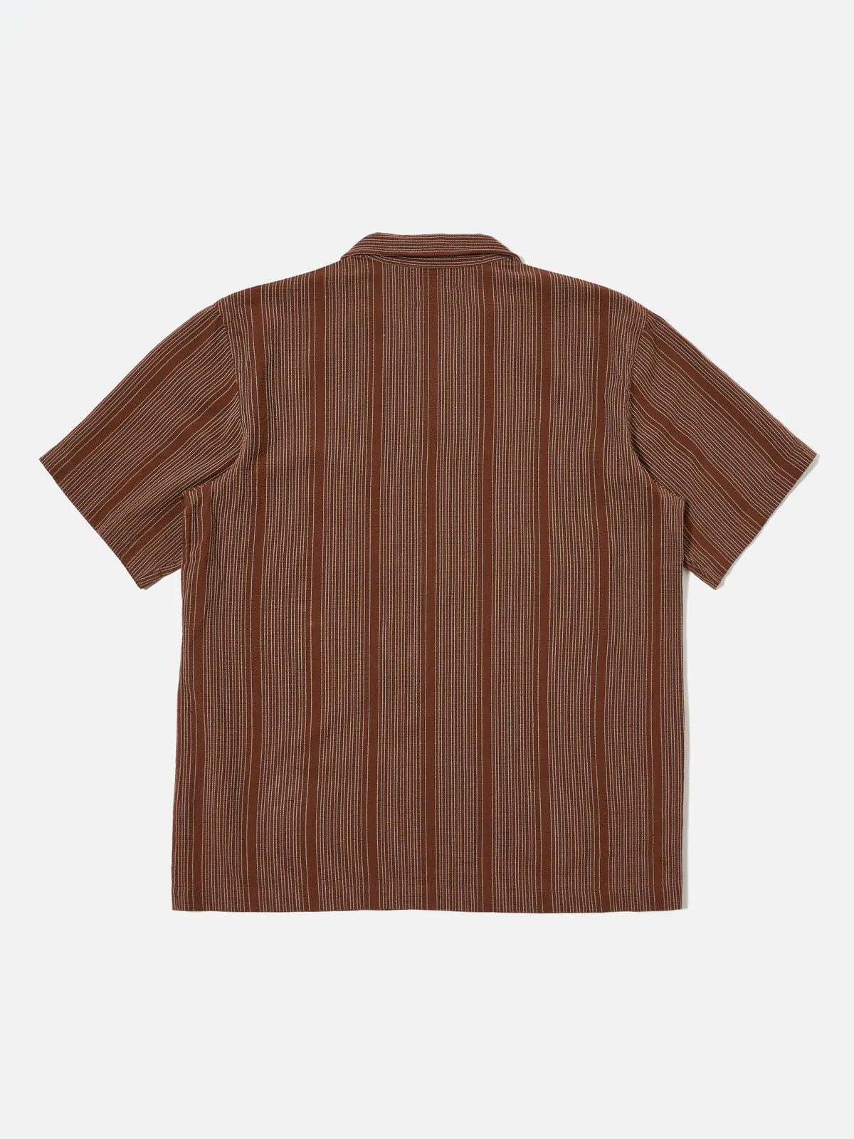 Universal Works - Sal Road Shirt in Brown Kantha Stripe