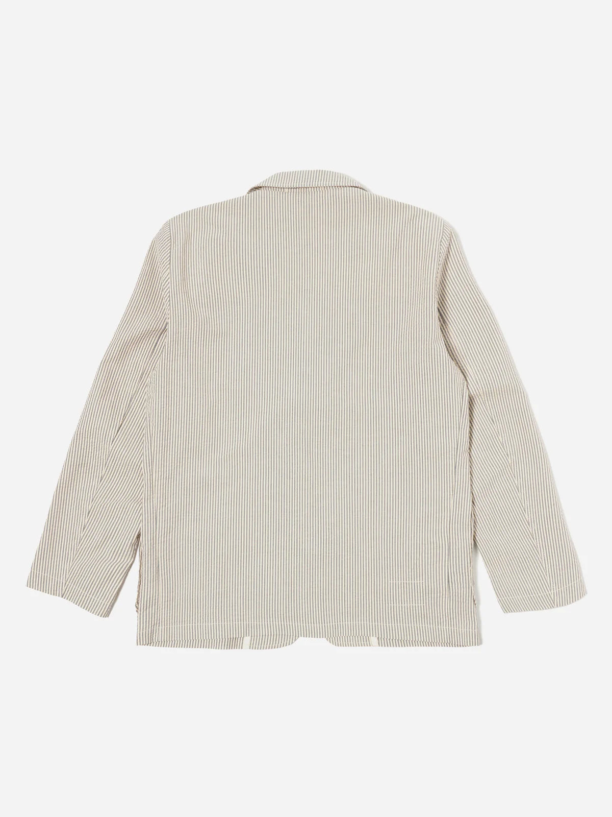 Universal Works - Two Button Jacket in Grey Derby Stripe