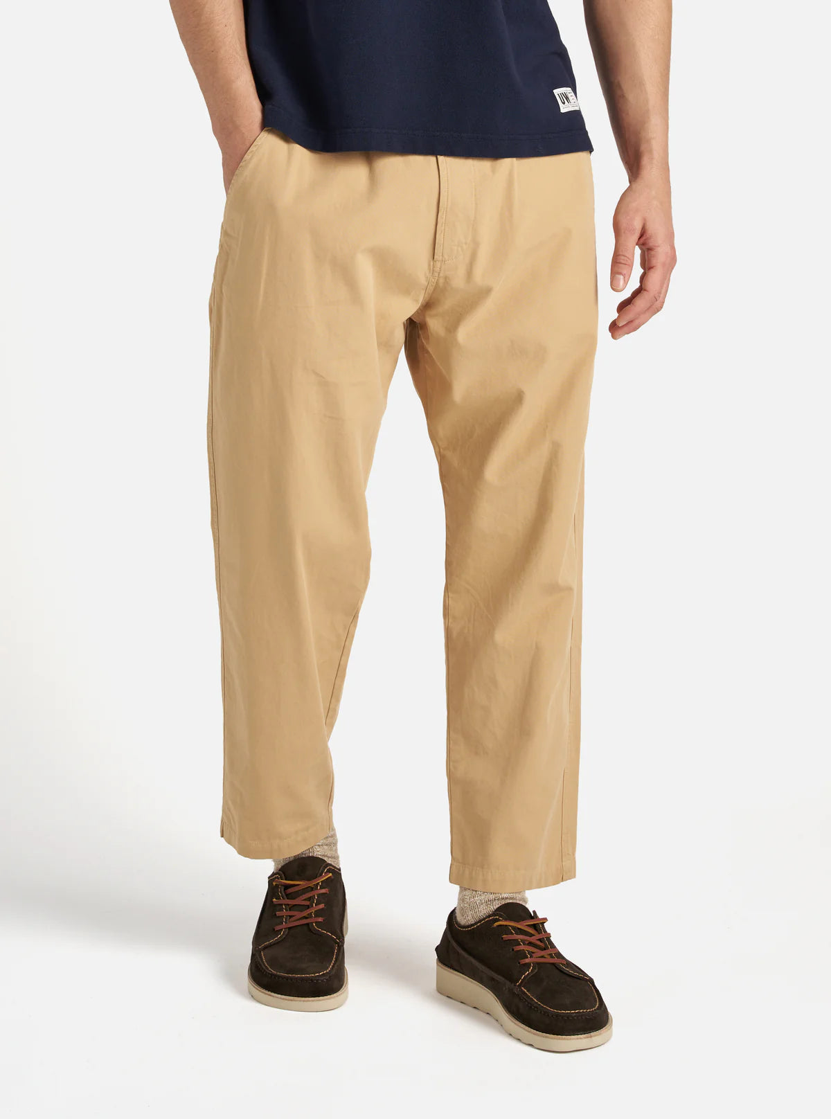 Universal Works - Hi Water Trouser in Dark Sand Summer Canvas