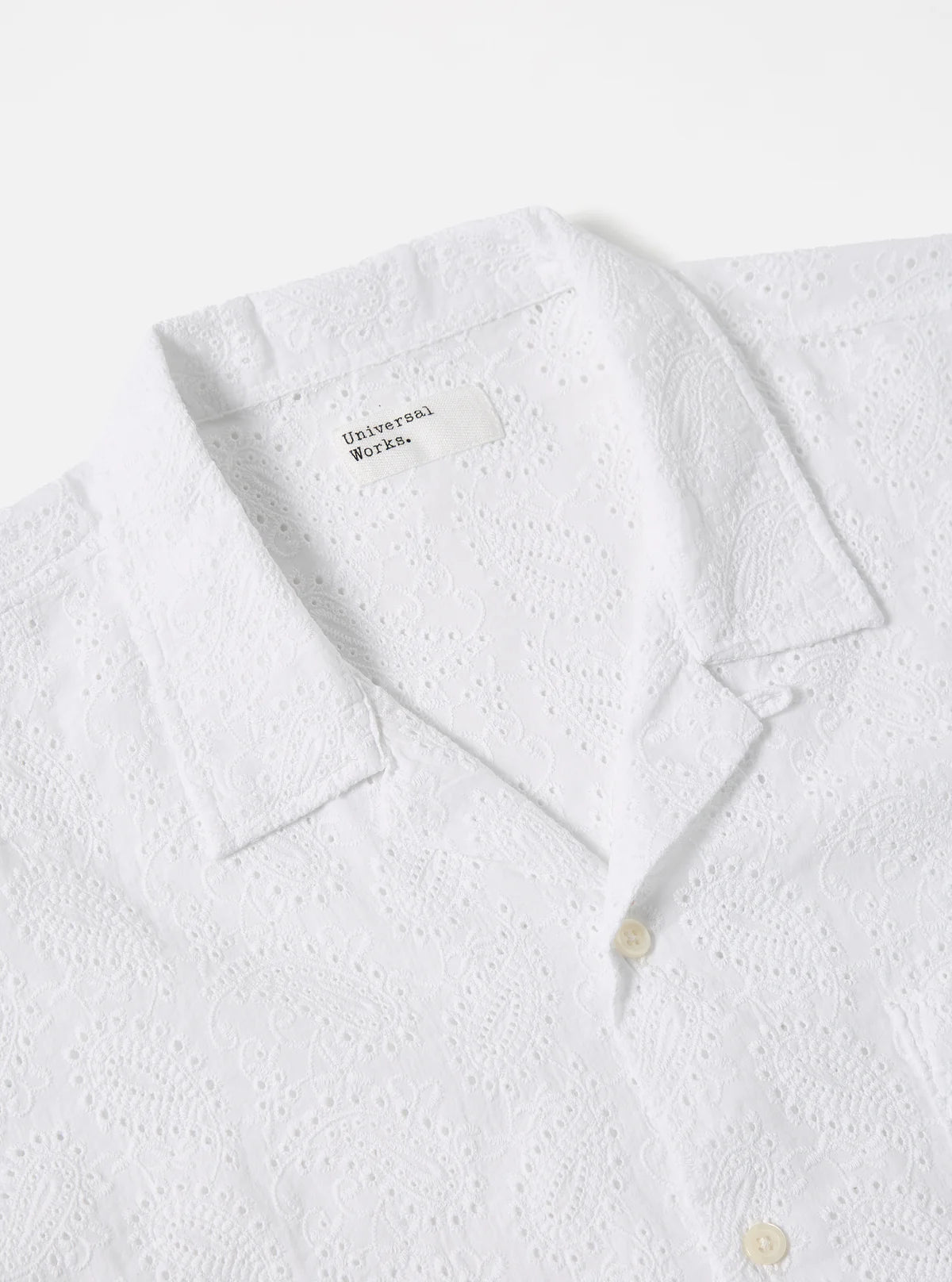 Universal Works - Road Shirt in White Hacoba