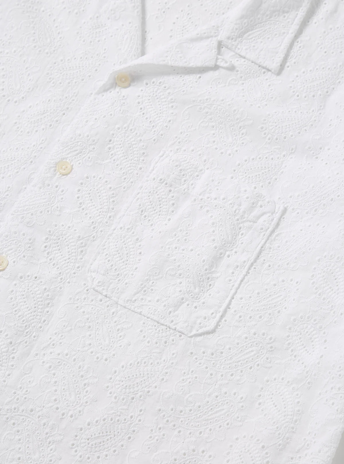 Universal Works - Road Shirt in White Hacoba