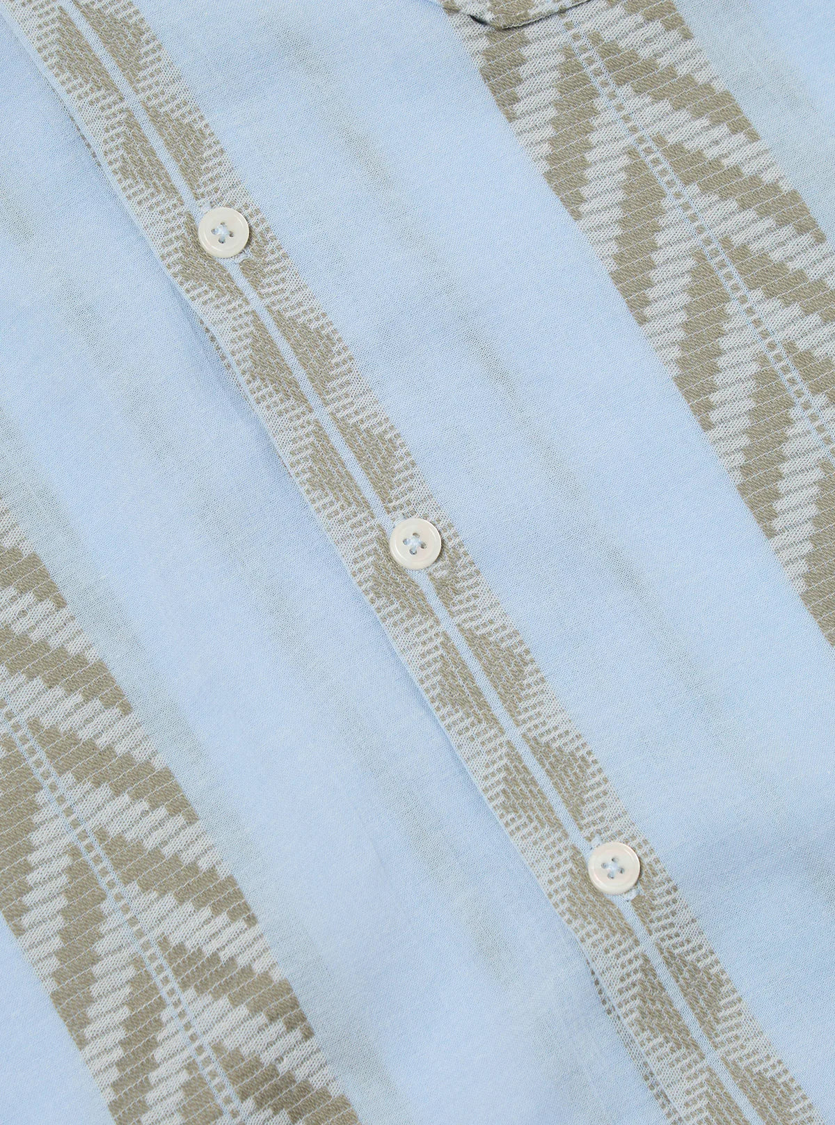 Universal Works - Road Shirt in Pale Blue Hendrix Beach Stripe