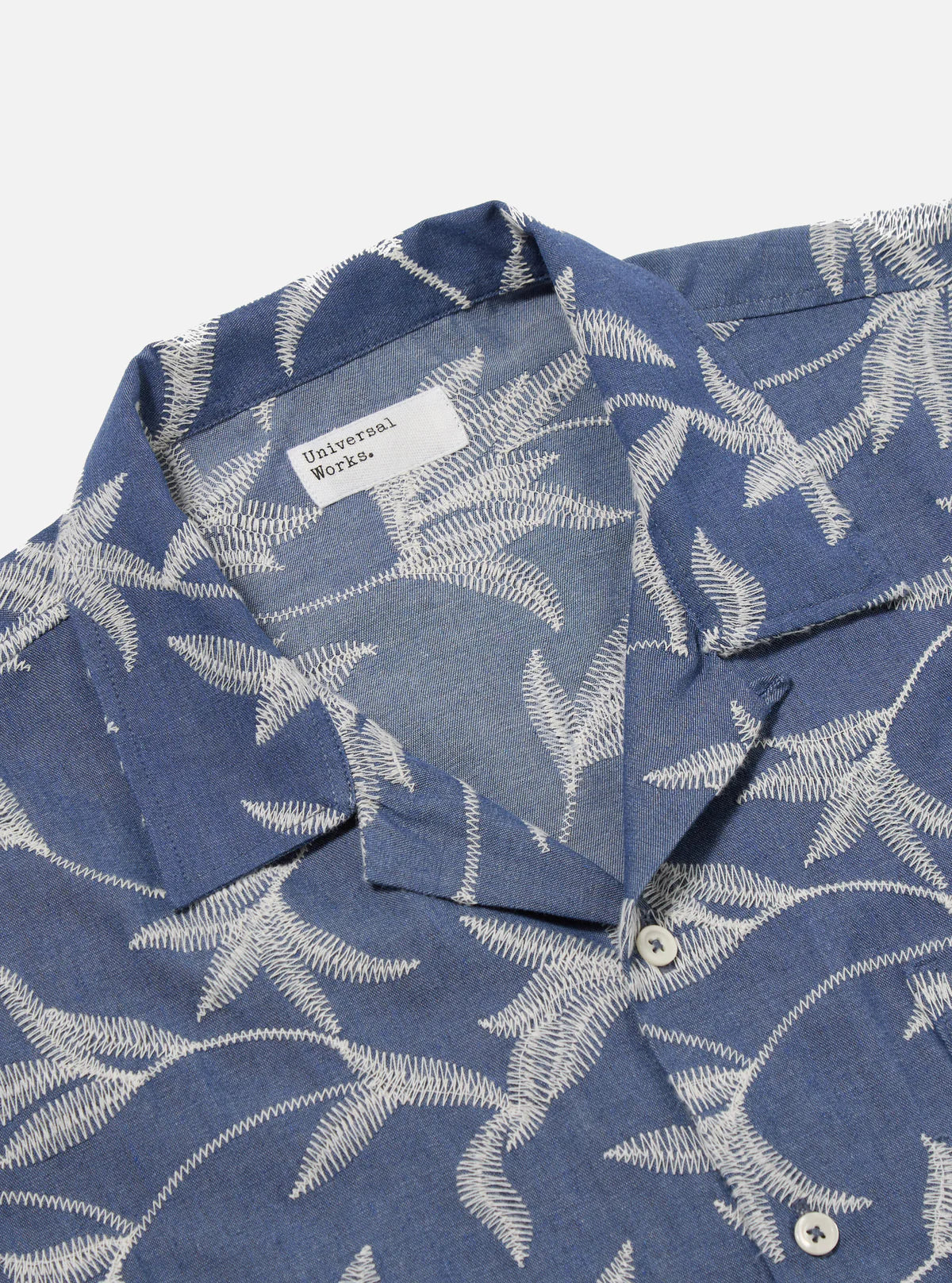 Universal Works - Road Shirt in Indigo Summer Jungle Cotton