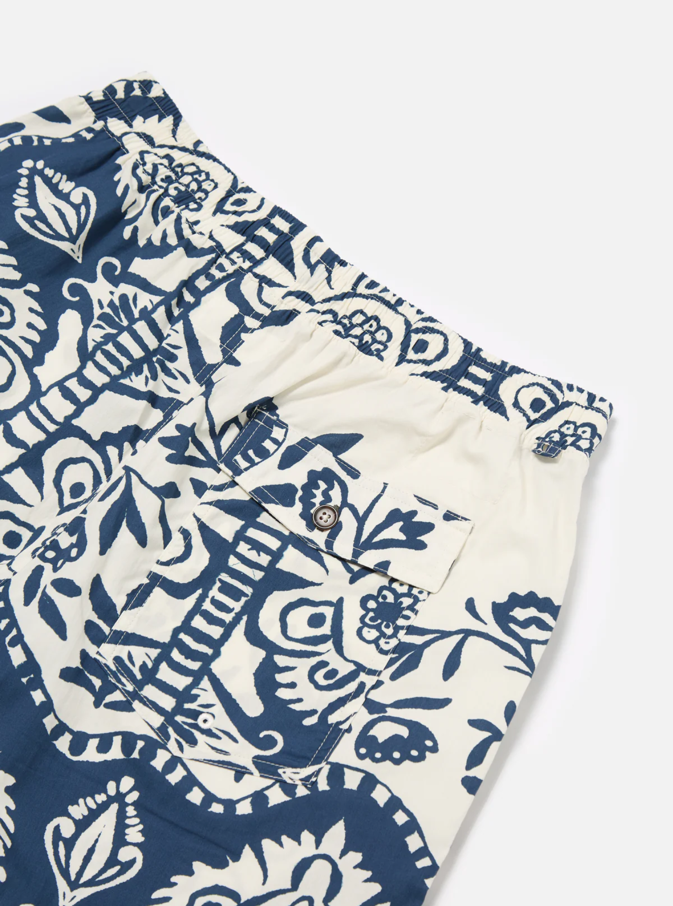 Universal Works - Action Short in Navy Island Print Cotton