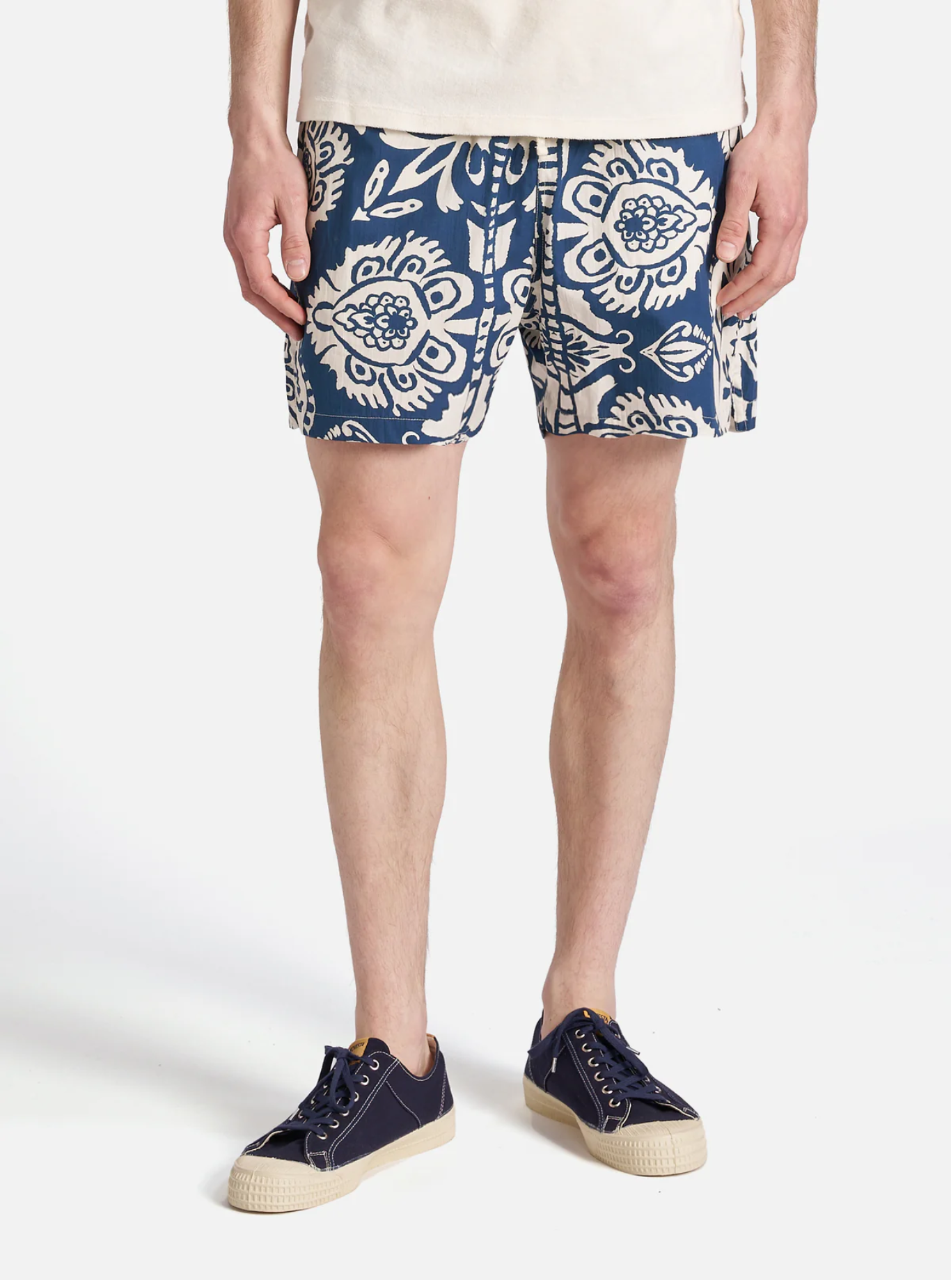Universal Works - Action Short in Navy Island Print Cotton