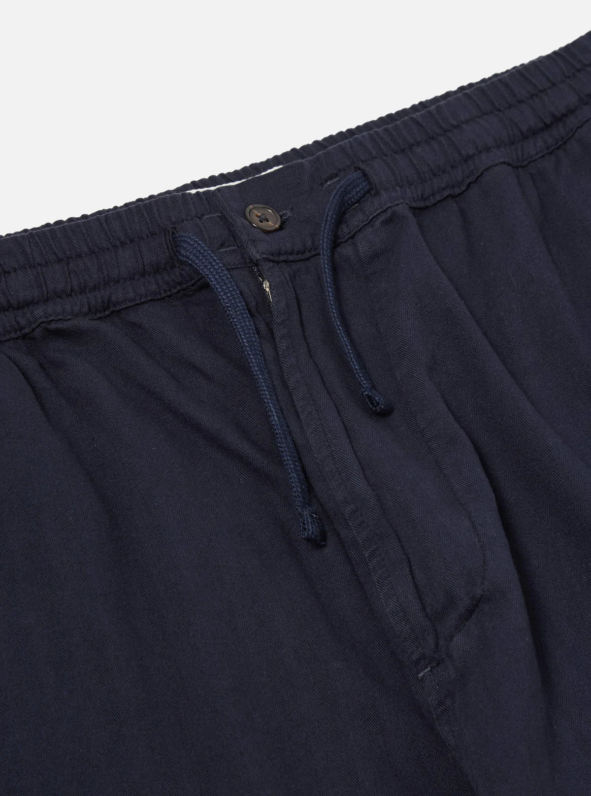 Universal Works - Hi Water Trouser in Dark Navy Herringbone Cotton