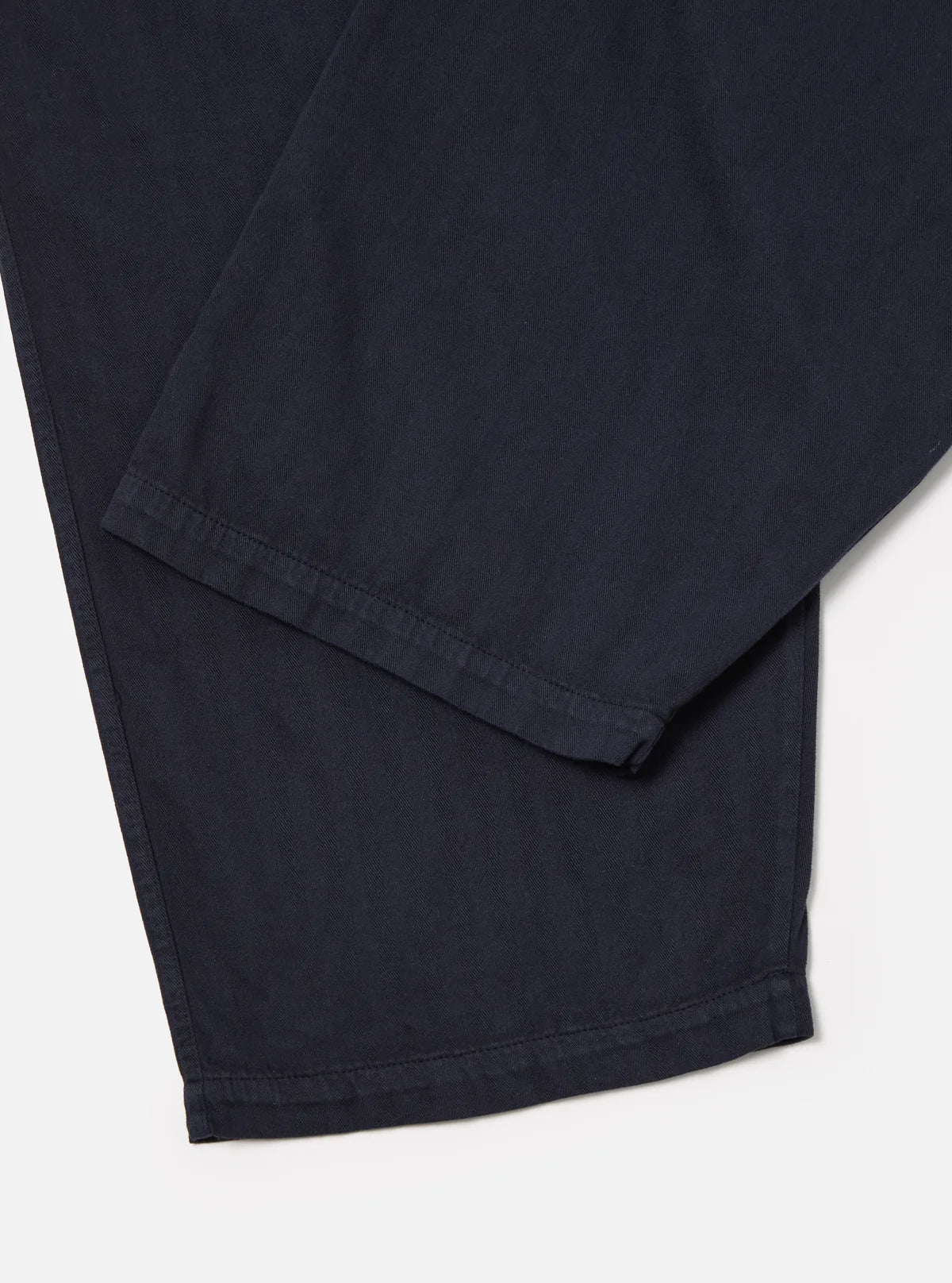 Universal Works - Hi Water Trouser in Dark Navy Herringbone Cotton