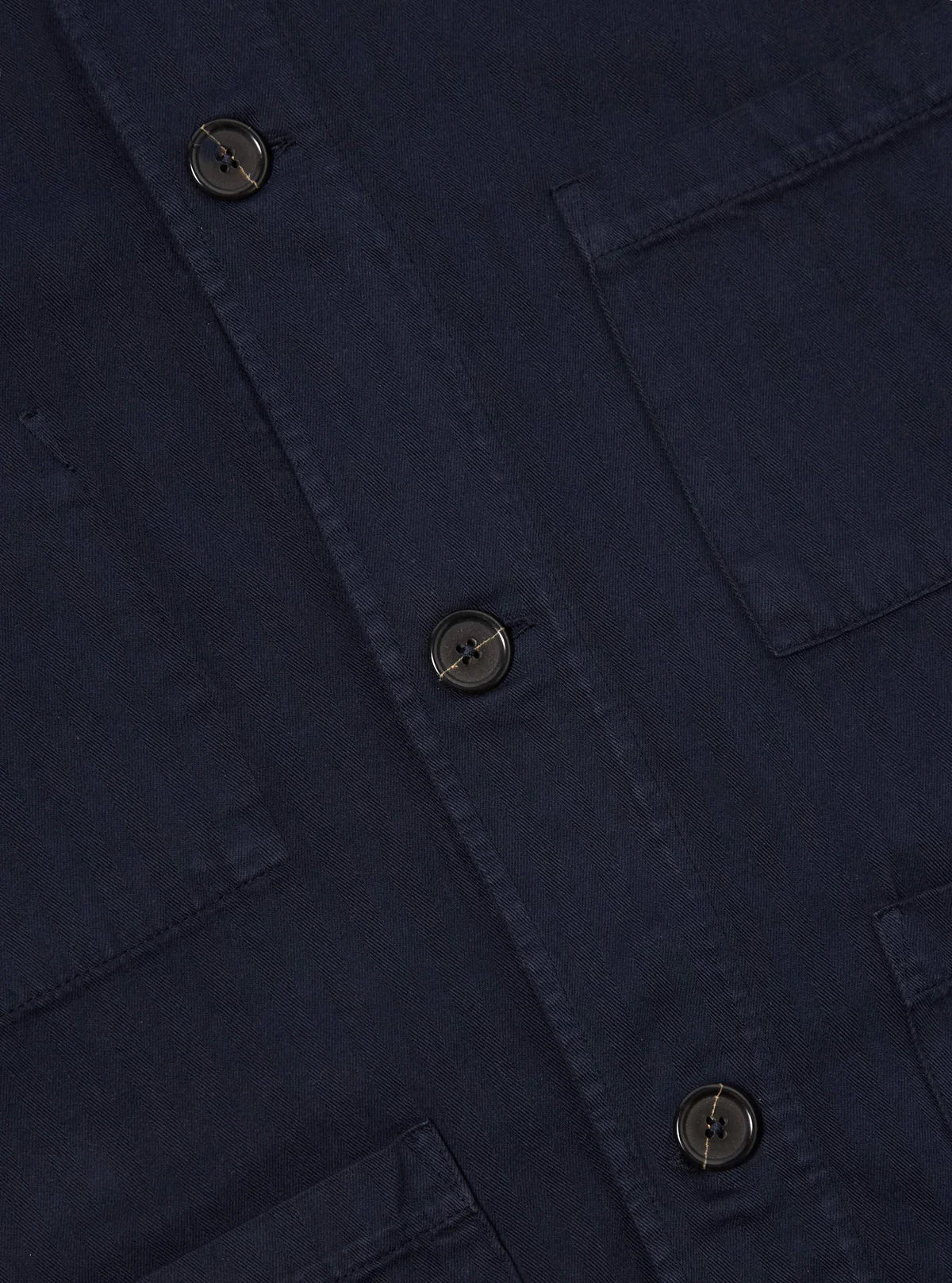 Universal Works - Coverall Jacket in Dark Navy Herringbone Cotton