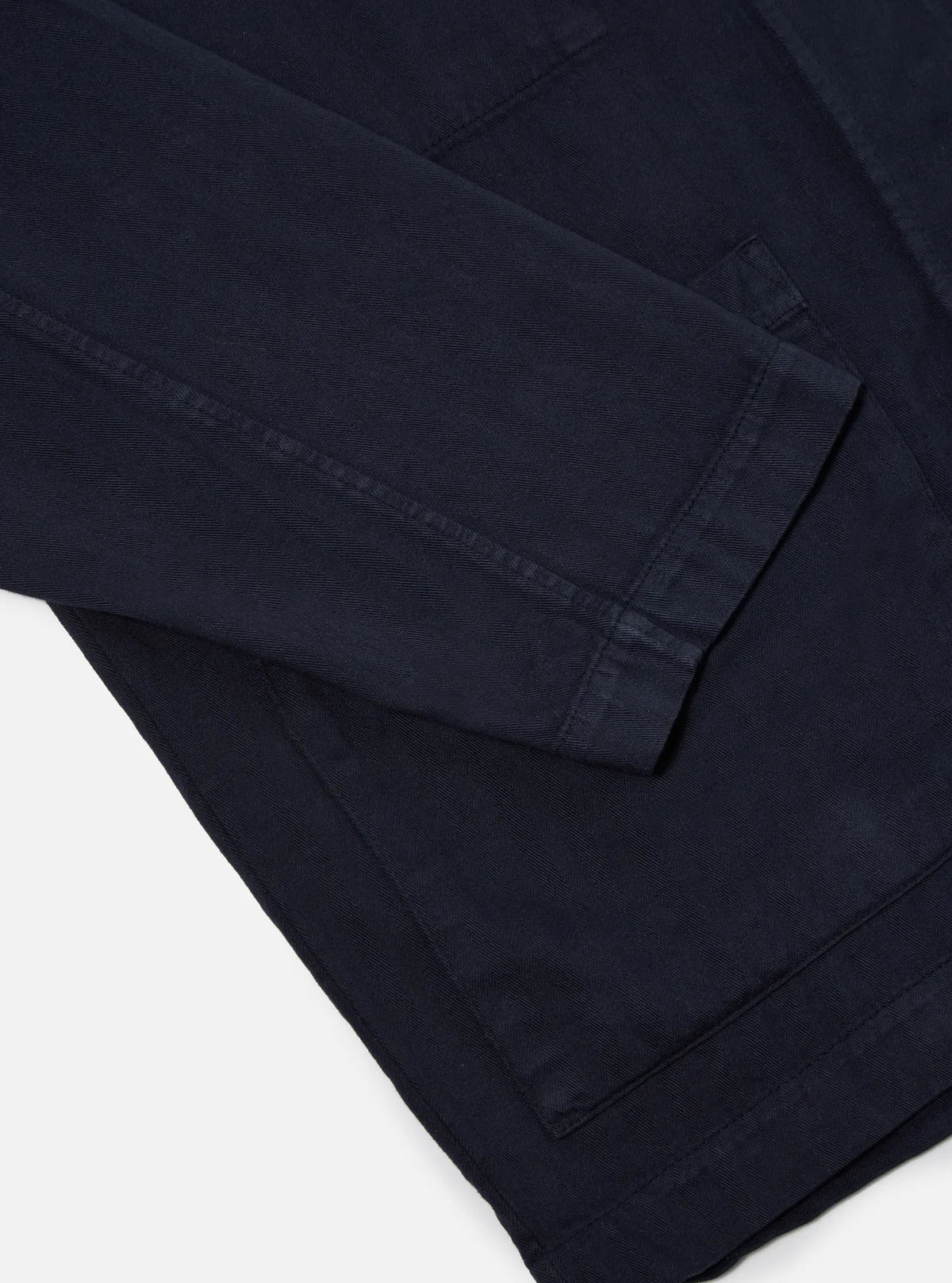 Universal Works - Coverall Jacket in Dark Navy Herringbone Cotton