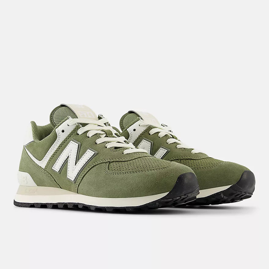 New Balance - 574 in Dark Olivine with Sea Salt