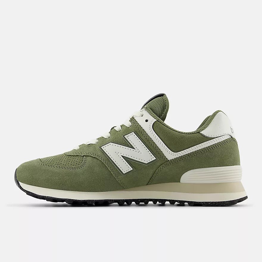 New Balance - 574 in Dark Olivine with Sea Salt