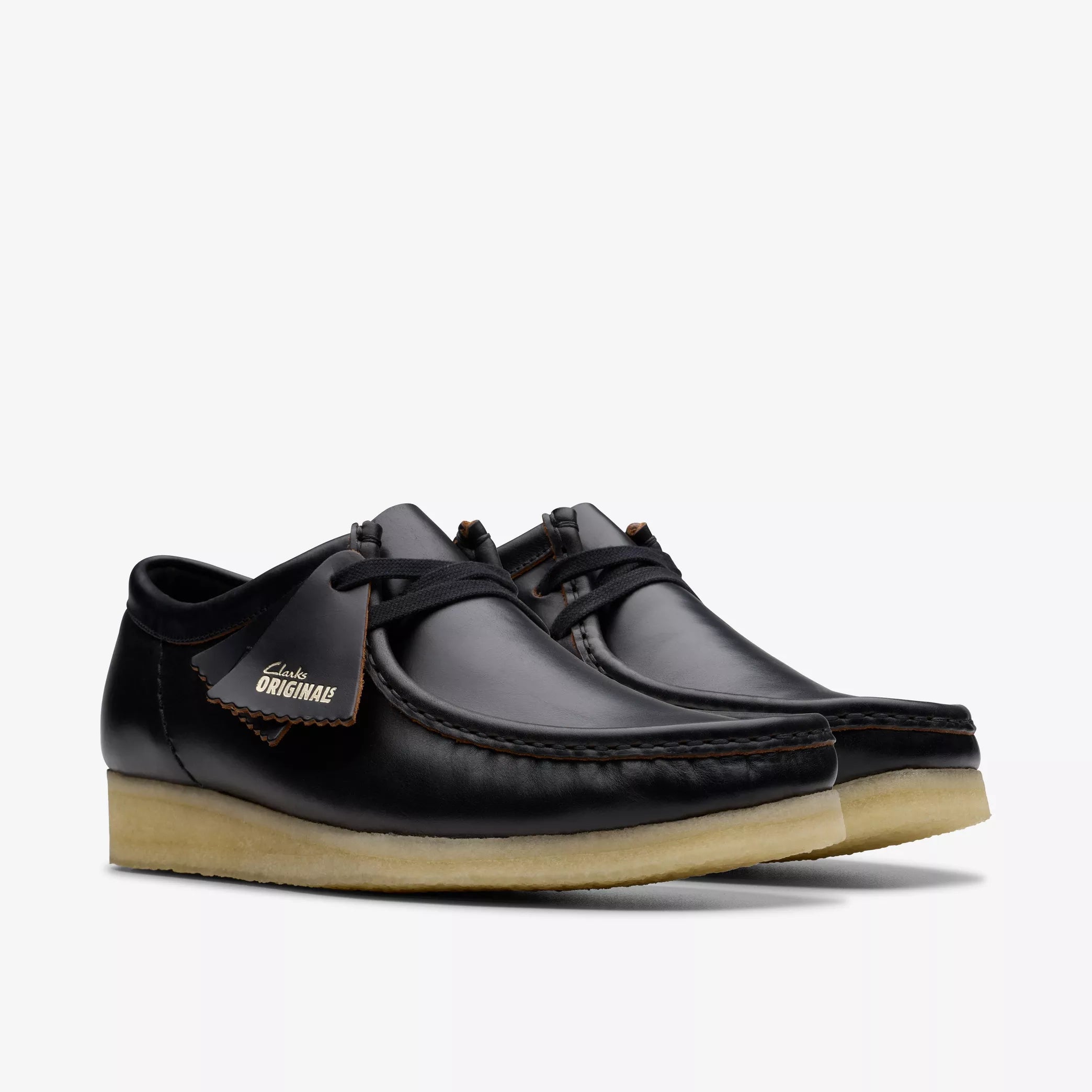 Clarks - Wallabee in Black Smoth Leather