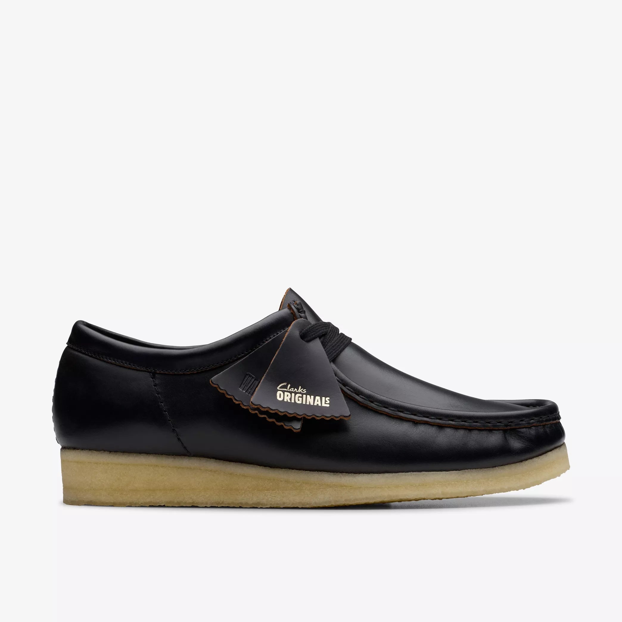 Clarks - Wallabee in Black Smoth Leather