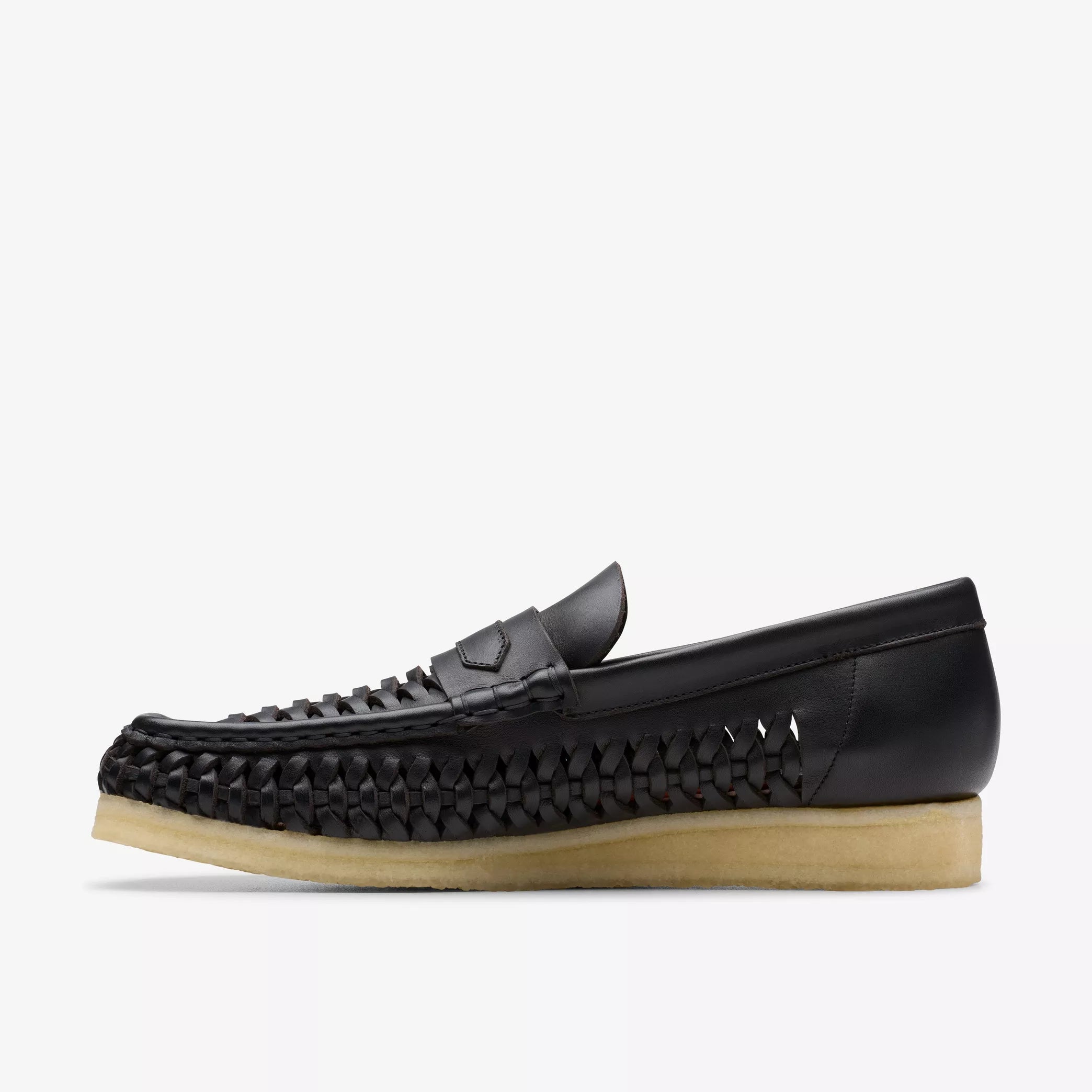Clarks - Wallabee Penny Weave in Black Leather