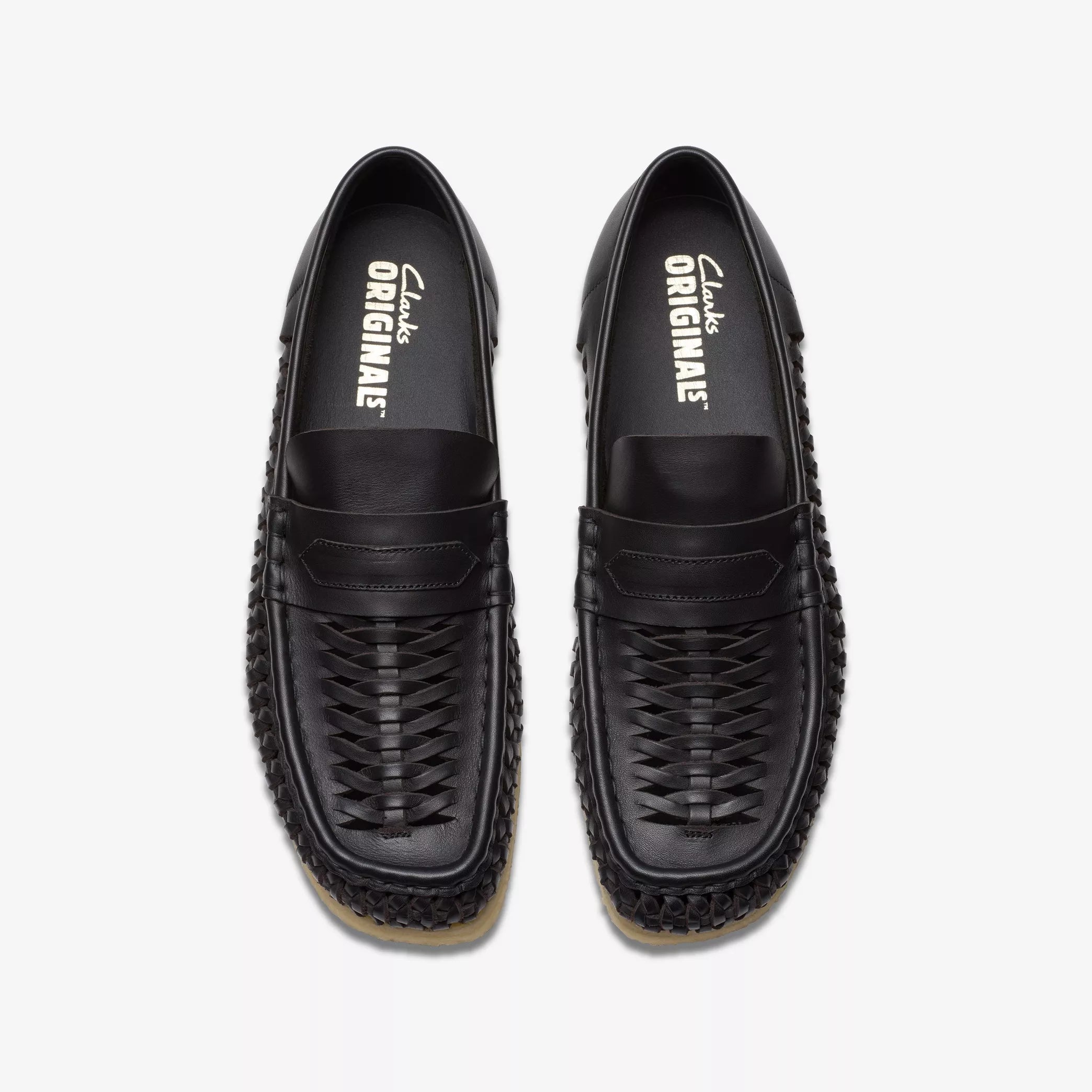 Clarks - Wallabee Penny Weave in Black Leather