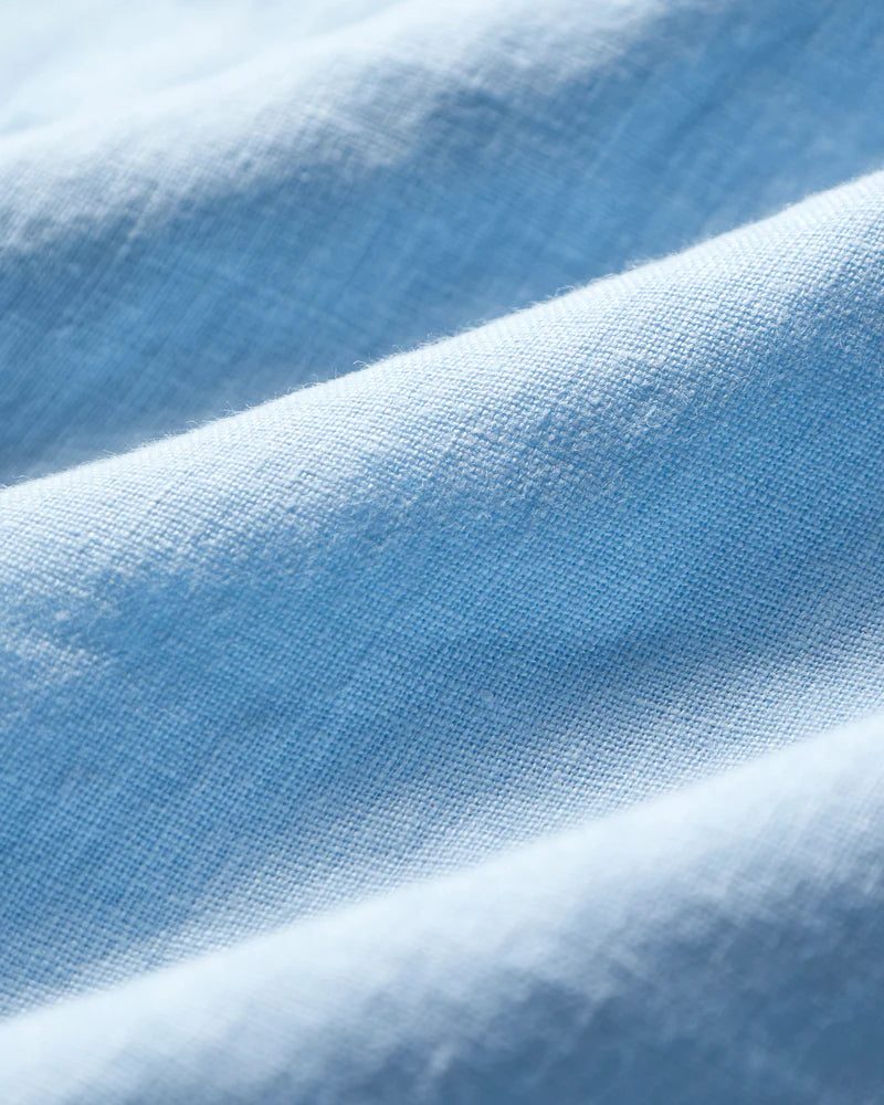 Portuguese Flannel - Linen Camp Collar in Sky