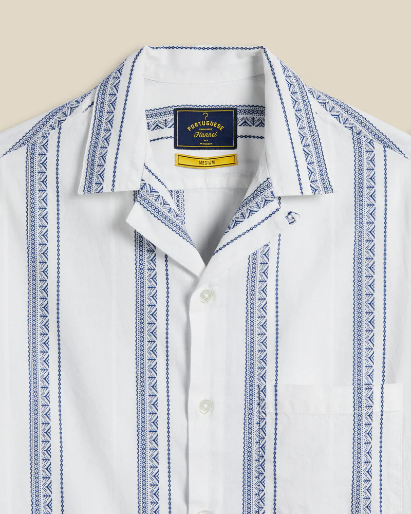 Portuguese Flannel - Alqueva in White/Blue