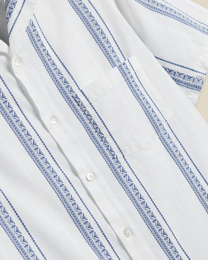 Portuguese Flannel - Alqueva in White/Blue