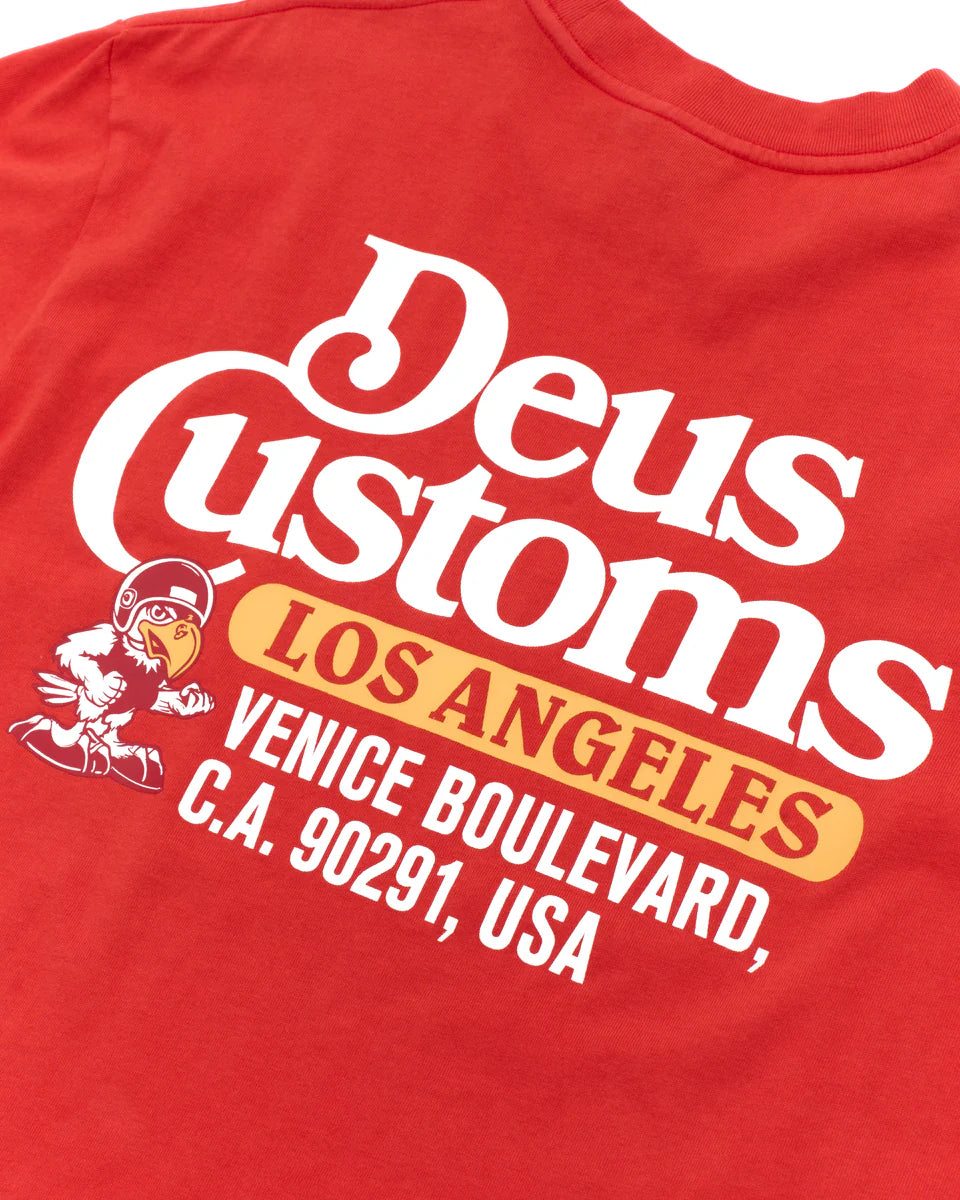 Deus Ex Machina - Raptor Tee in Tangerine Tango