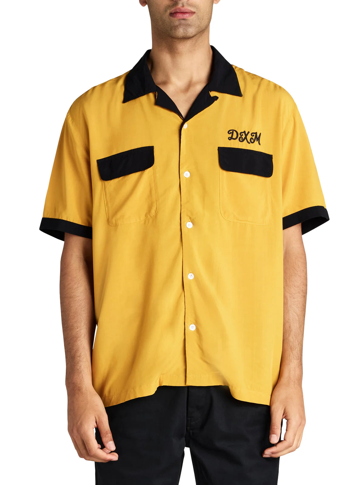 Deus Ex Machina - Diablo Bowling Shirt in Golden Yellow