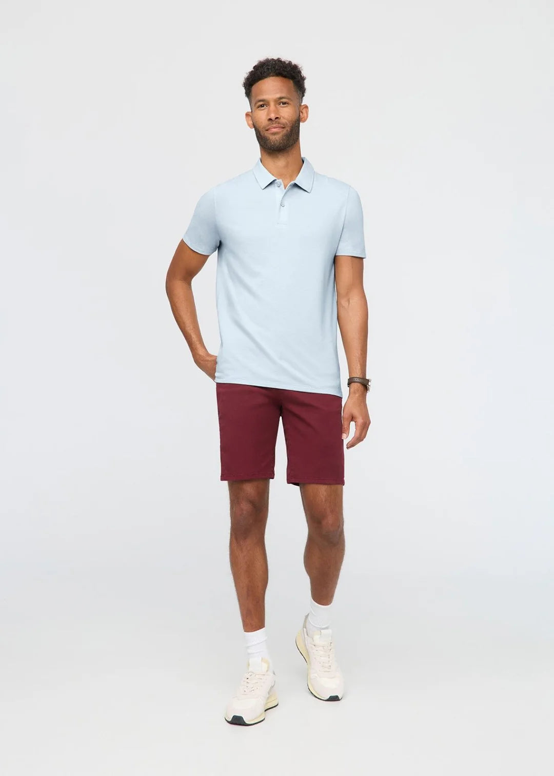 DUER - Air Flow Pique Polo in Haze Blue