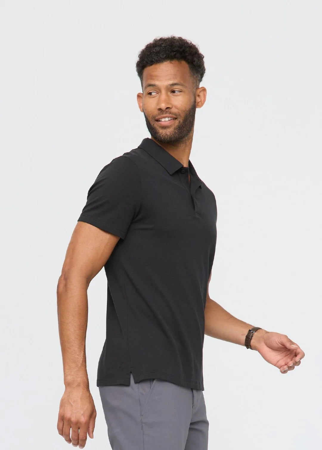 DUER - Air Flow Pique Polo in Black