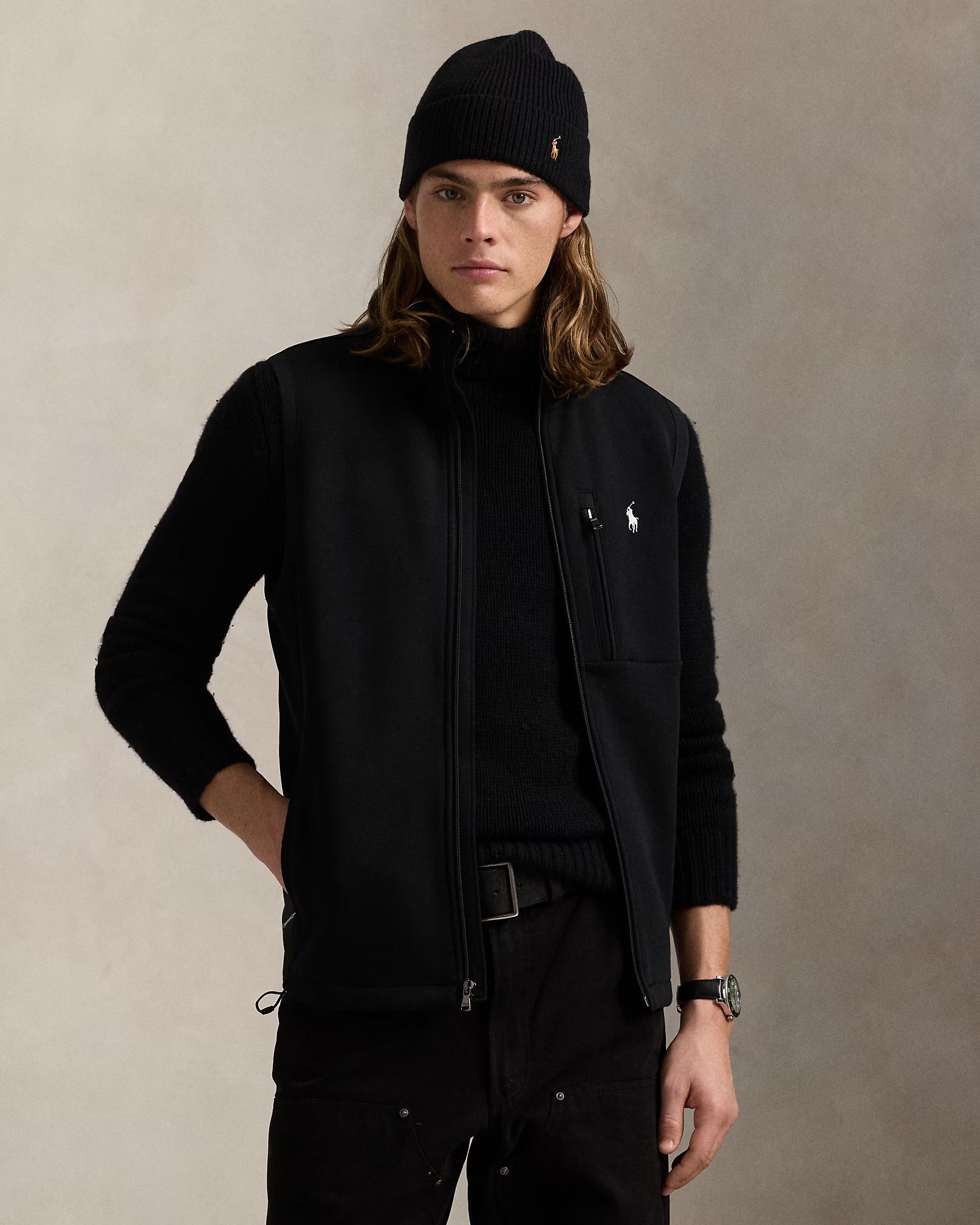 Polo Ralph Lauren - Double-Knit Mockneck Vest In Black