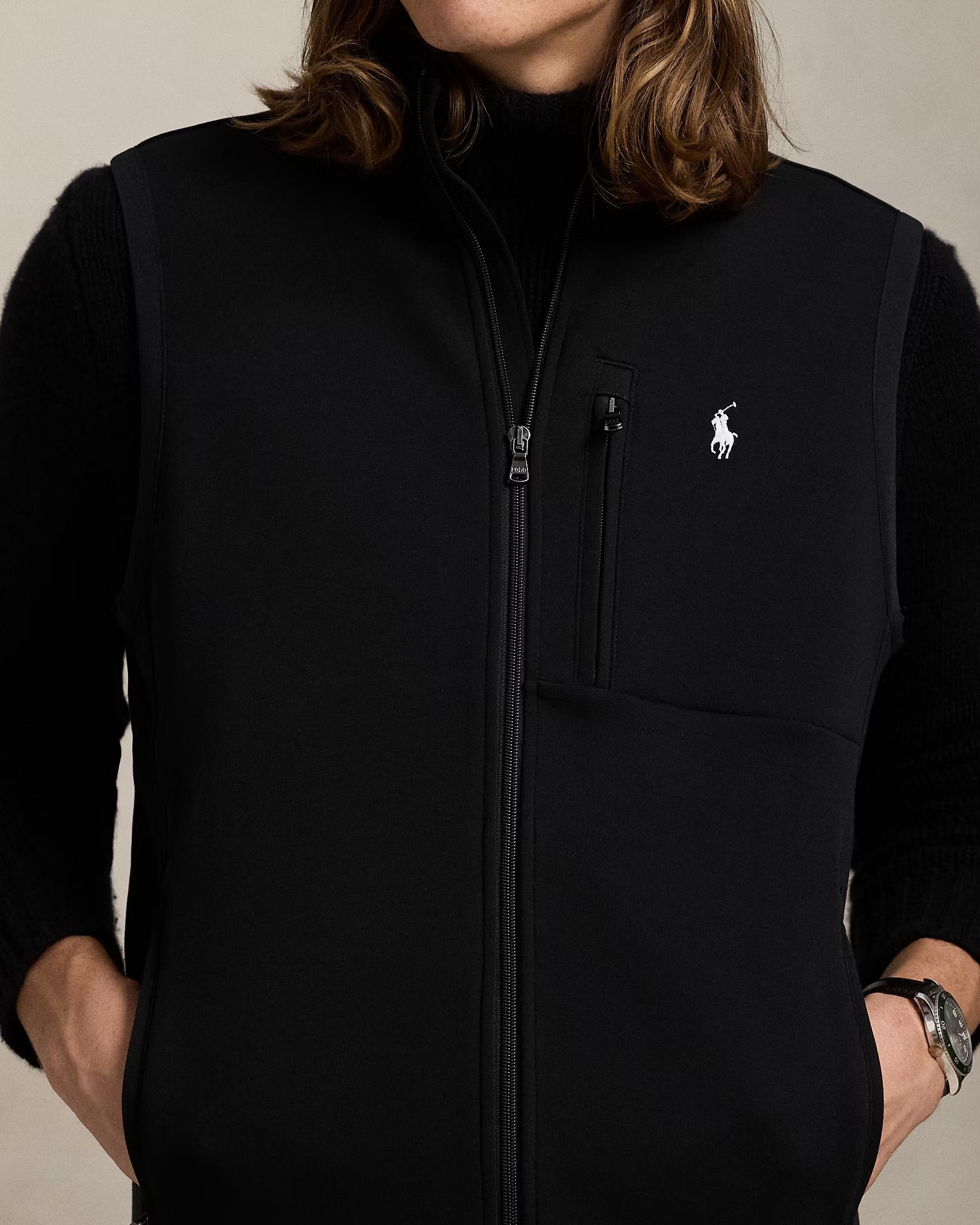 Polo Ralph Lauren - Double-Knit Mockneck Vest In Black