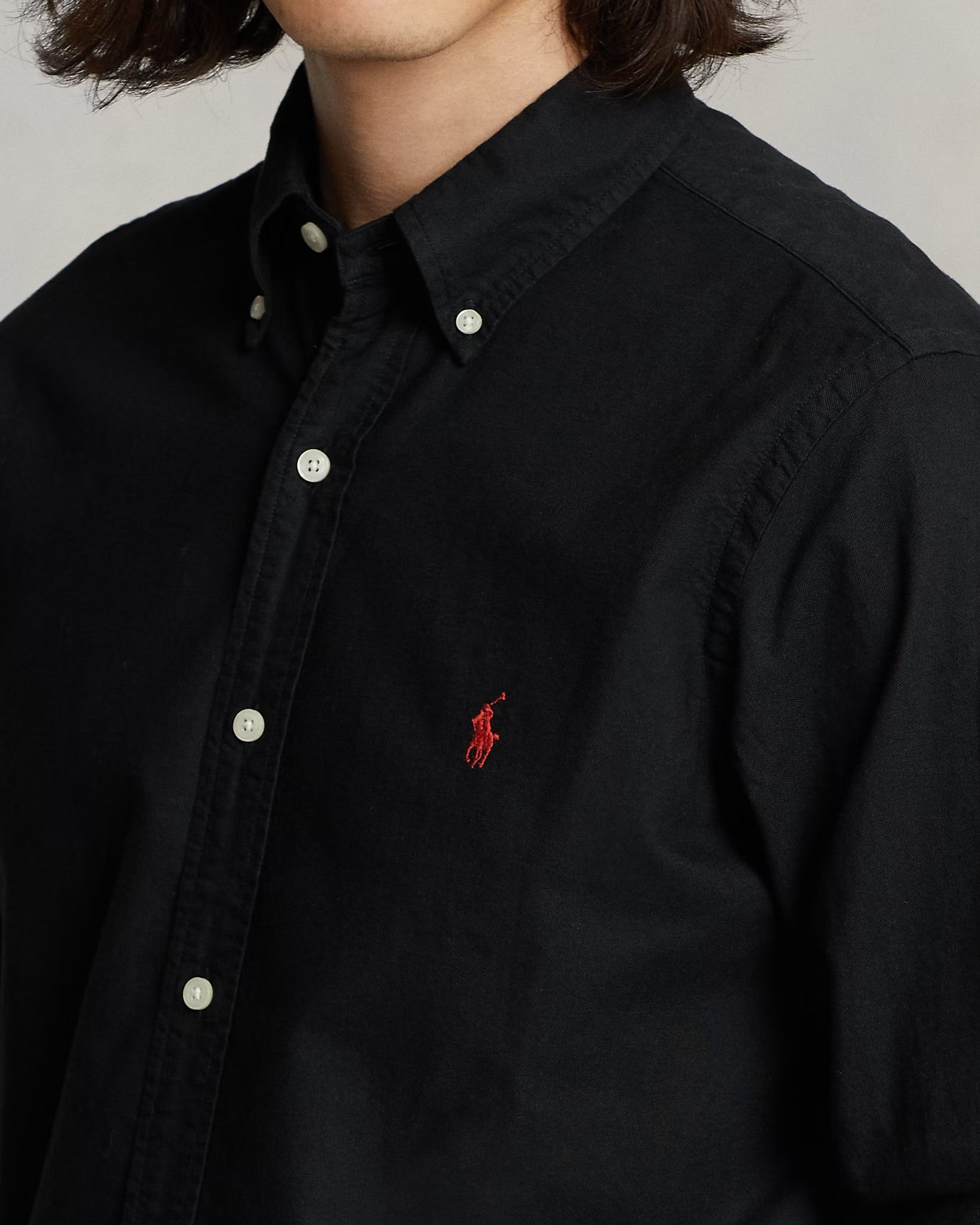 Polo Ralph Lauren - Garment-Dyed Oxford Shirt in Black Classic Fit