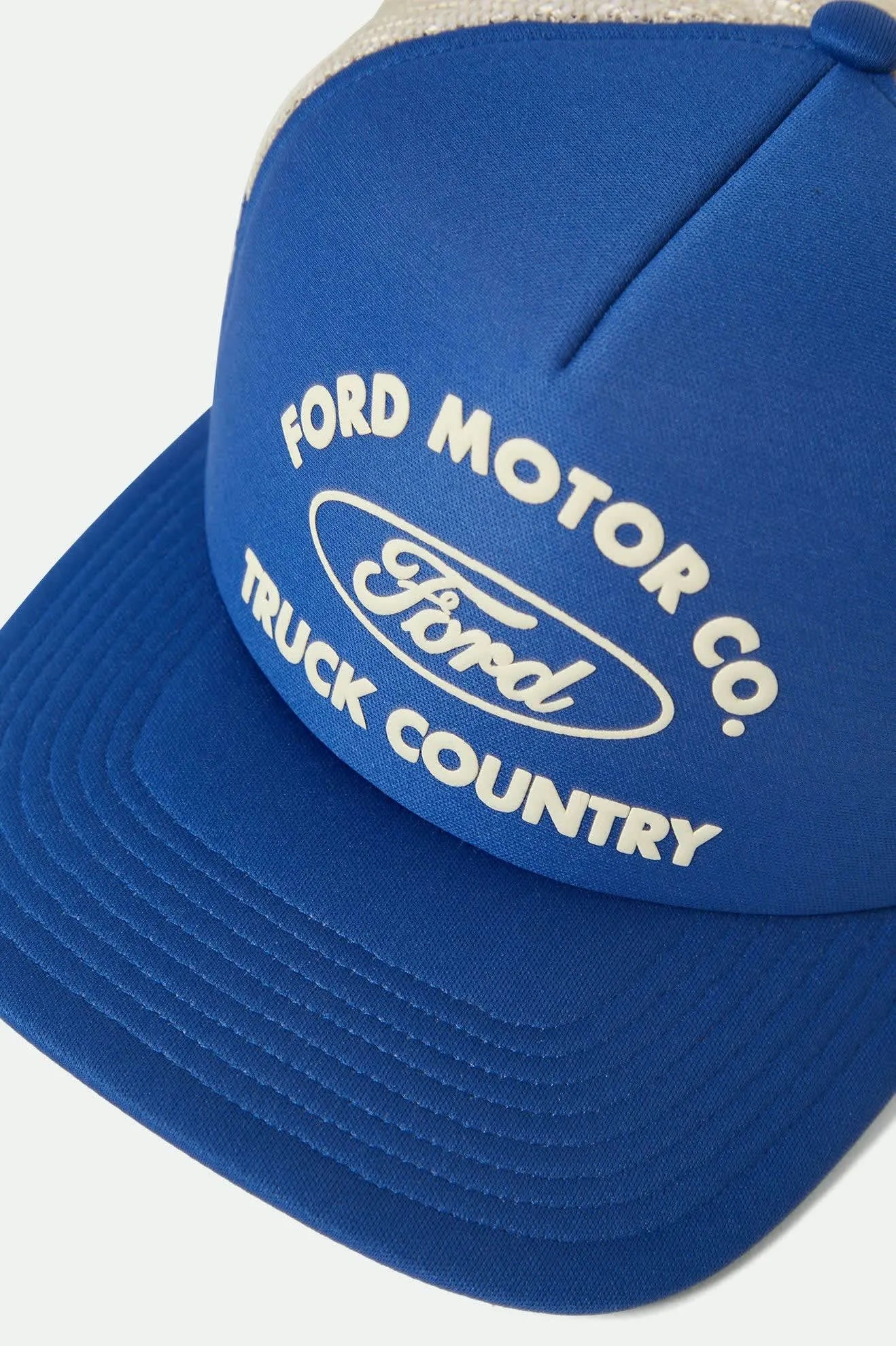 Brixton - Ford Built Tough Trucker Hat in Ford Blue and Wimbledon White