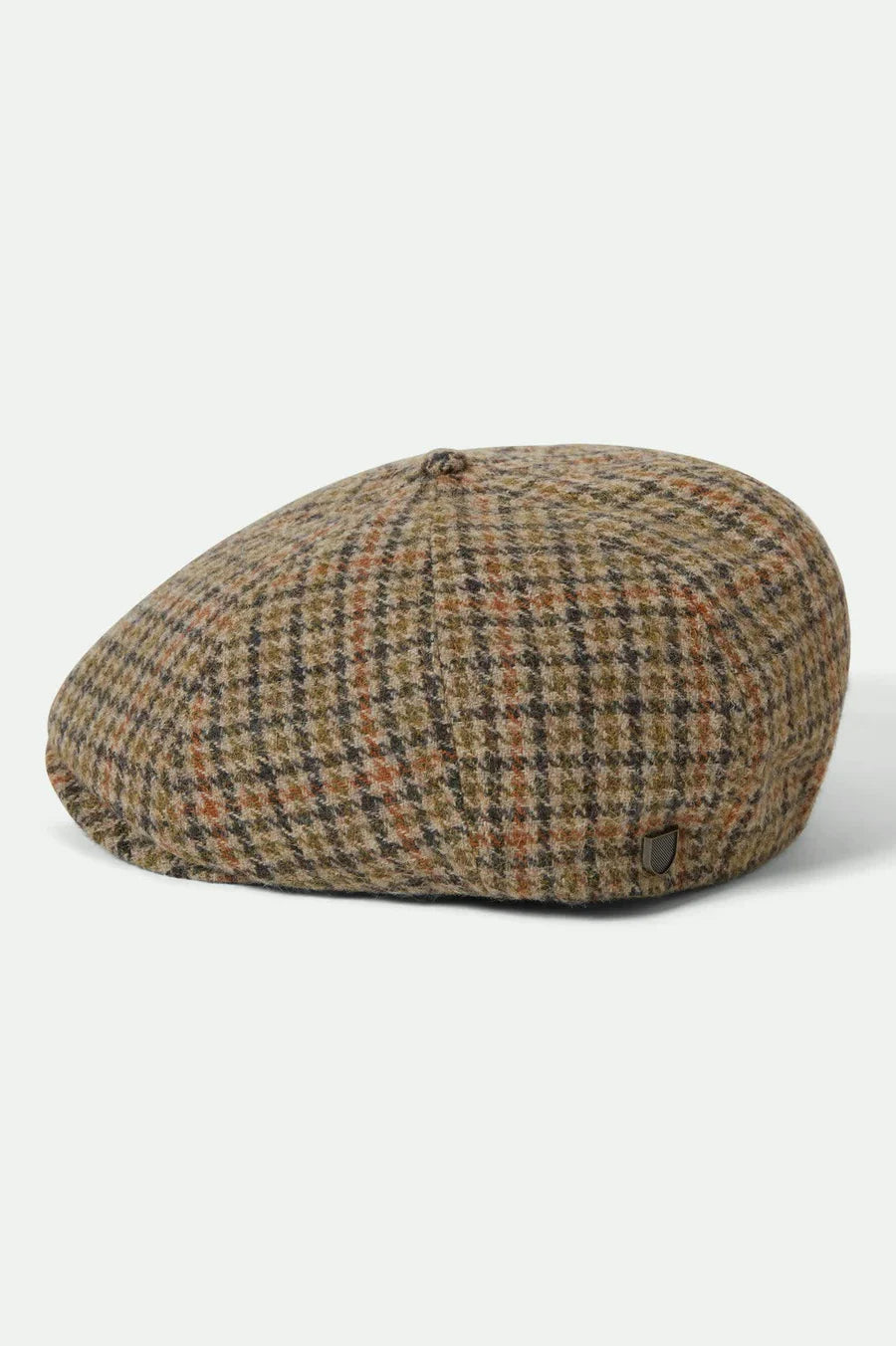 Brixton - Brood Snap Cap in Oatmeal/Charcoal Houndstooth