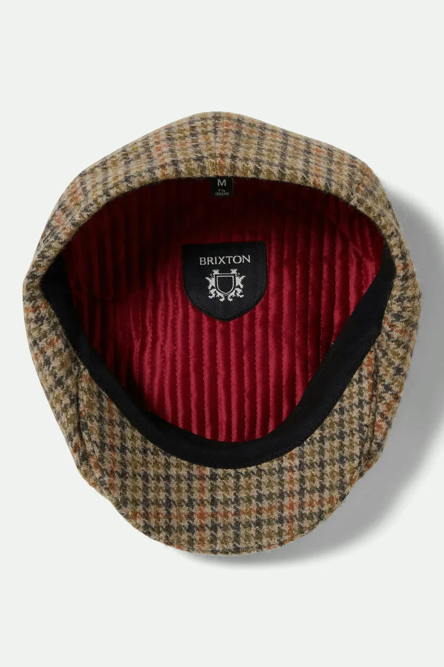 Brixton - Brood Snap Cap in Oatmeal/Charcoal Houndstooth