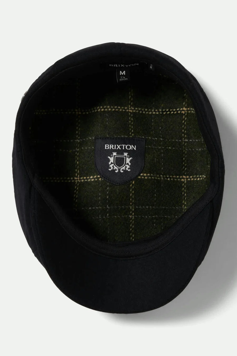 Brixton - Brood Flannel Snap Cap in Black/Moss