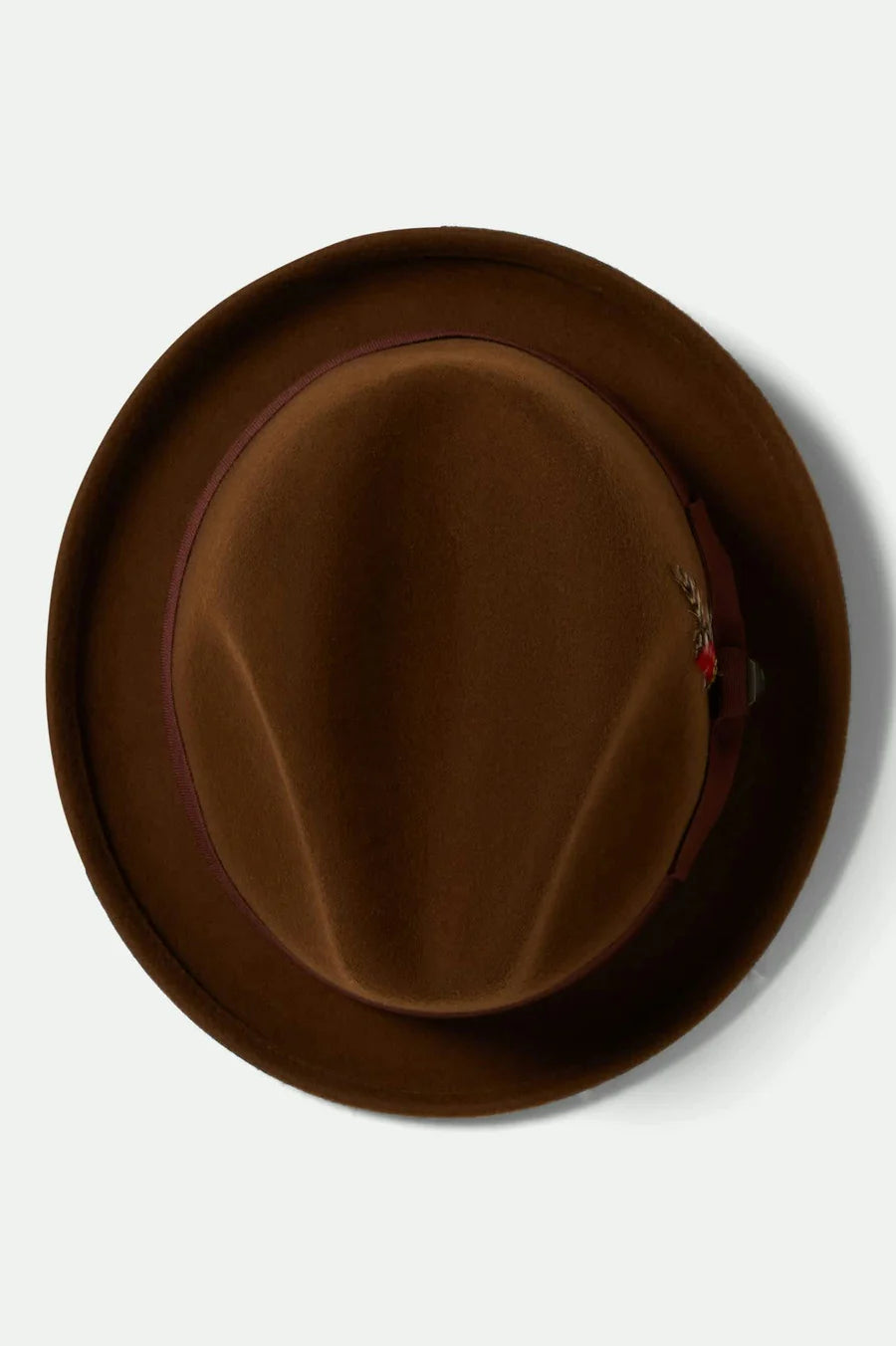 Brixton - Gain Fedora in Coffee and Chestnut