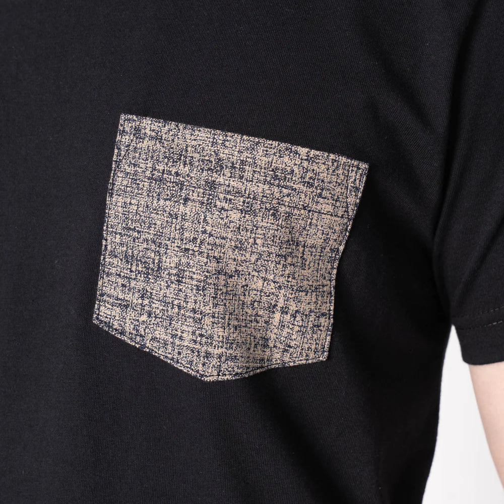 Naked & Famous - Pocket Tee: Kimono Scramble in Black