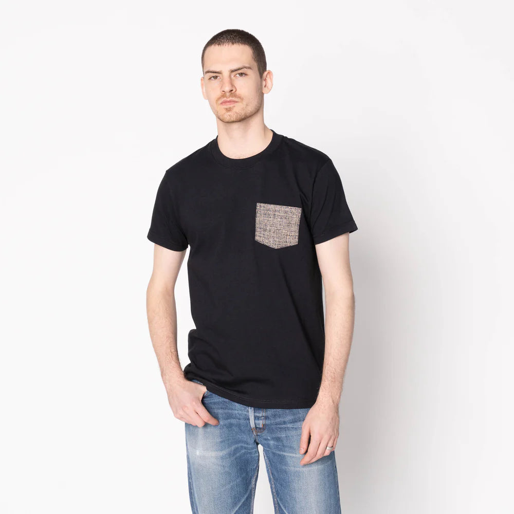 Naked & Famous - Pocket Tee: Kimono Scramble in Black