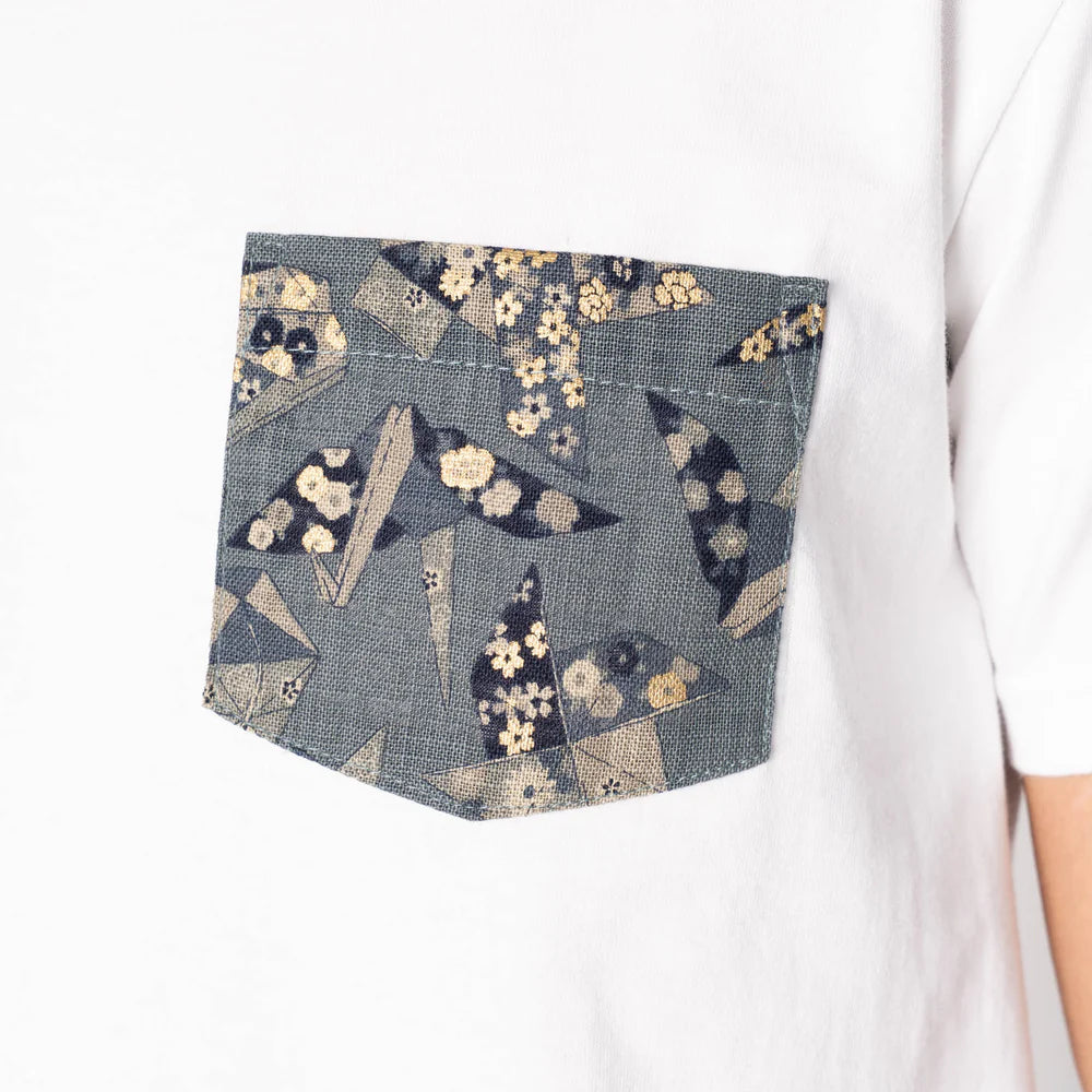 Naked & Famous - Pocket Tee: Origami Poplin in White