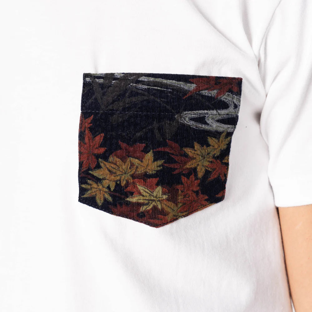 Naked & Famous - Pocket Tee: Printed Autumn in White