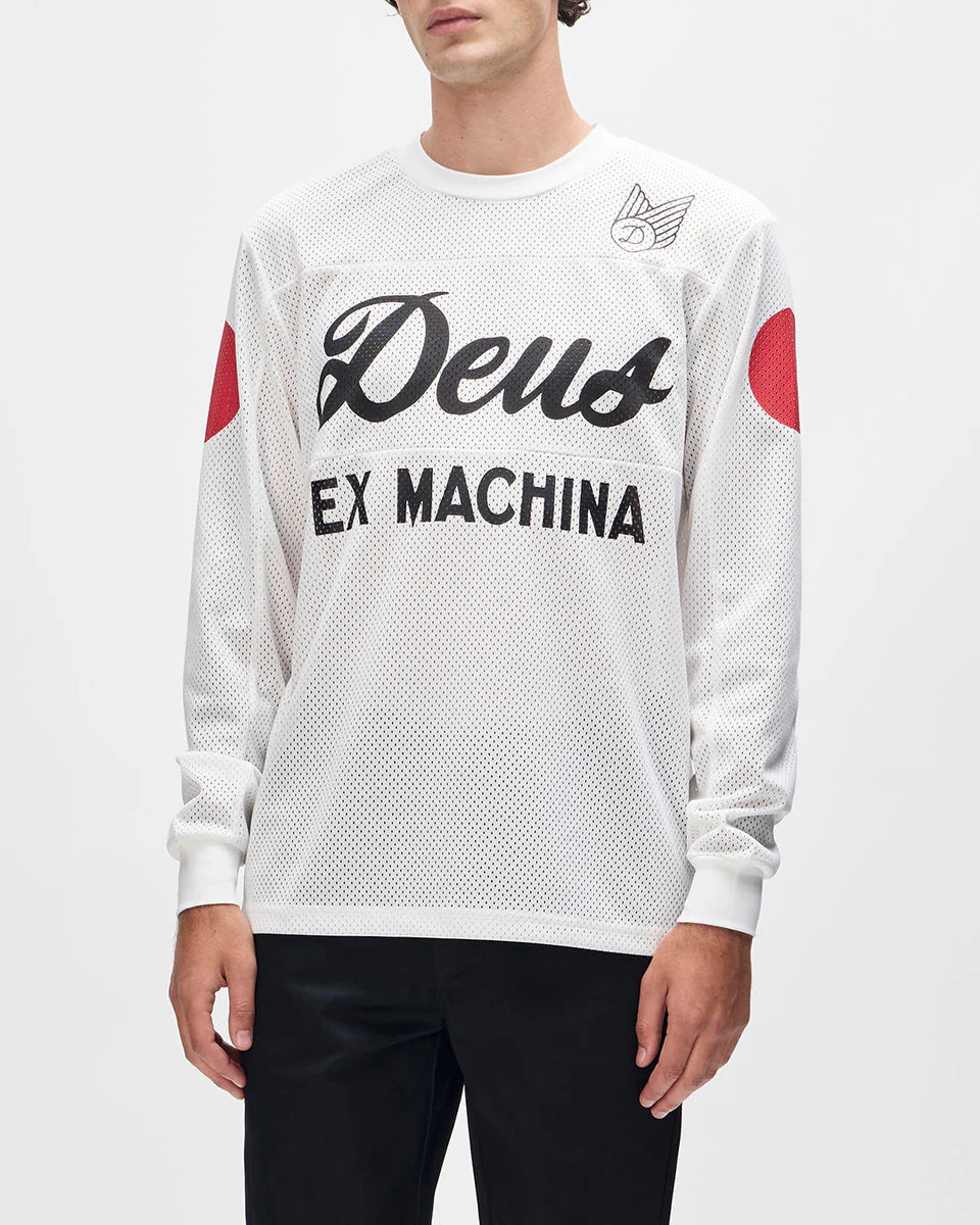 Deus ex Machina - Saber Moto Jersey in Vintage White